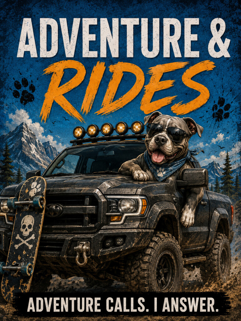 Adventure & Rides pit bull T-shirt collection