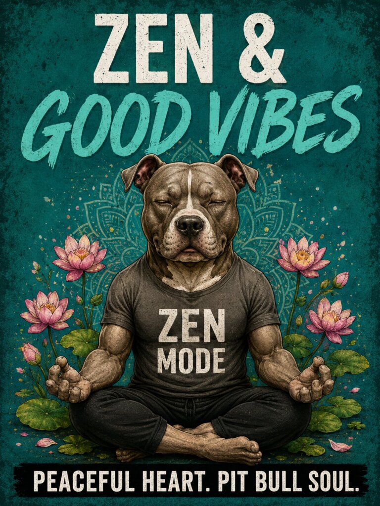 Zen & Good Vibes pit bull T-shirt collection