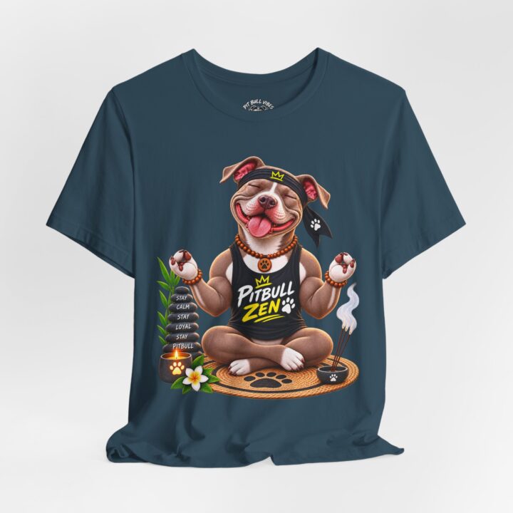 Pitbull Zen T‑Shirt — Cute Meditating Pitbull Graphic Tee