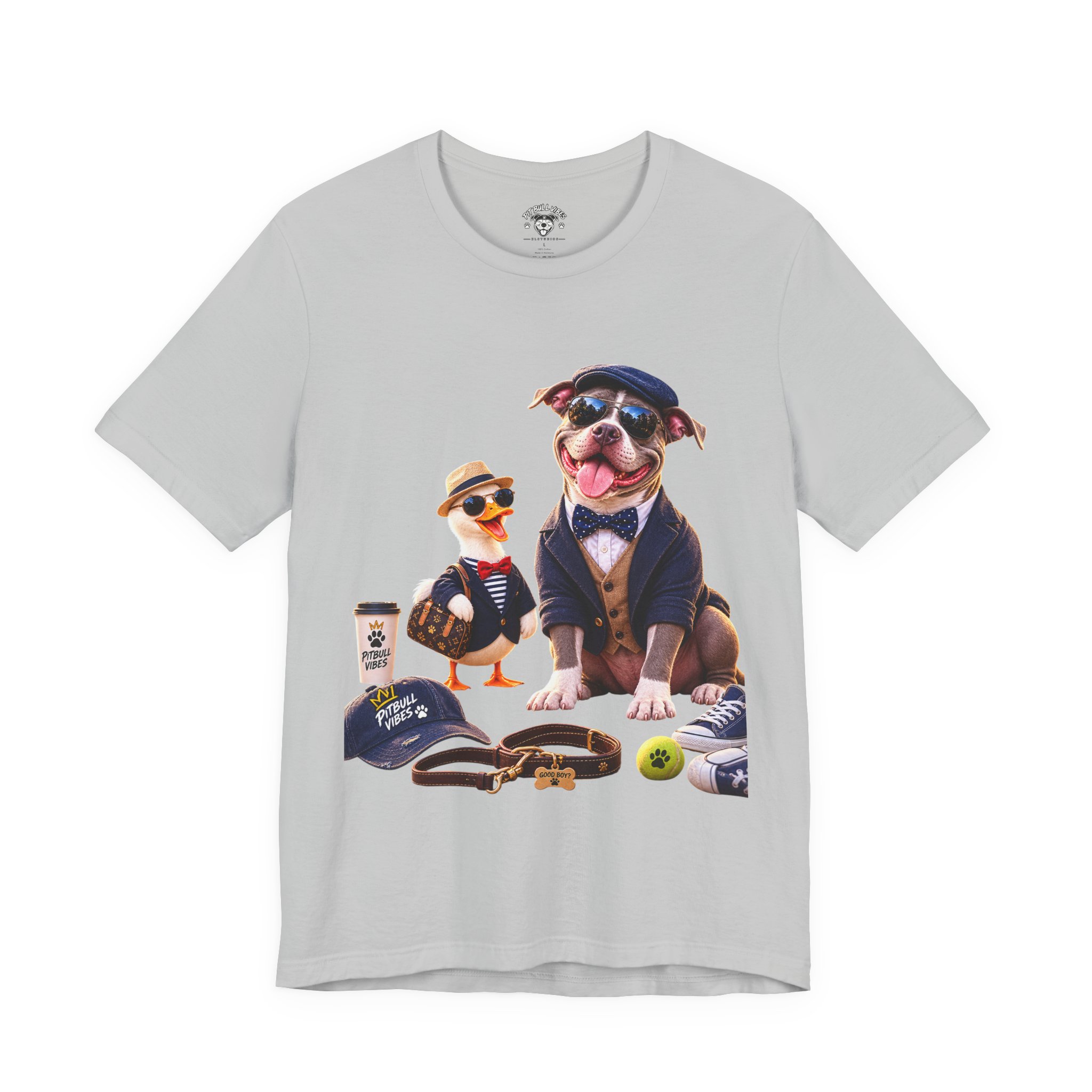 Dog & Duck Dapper Duo T‑Shirt — Funny Pet Portrait Tee - Image 9