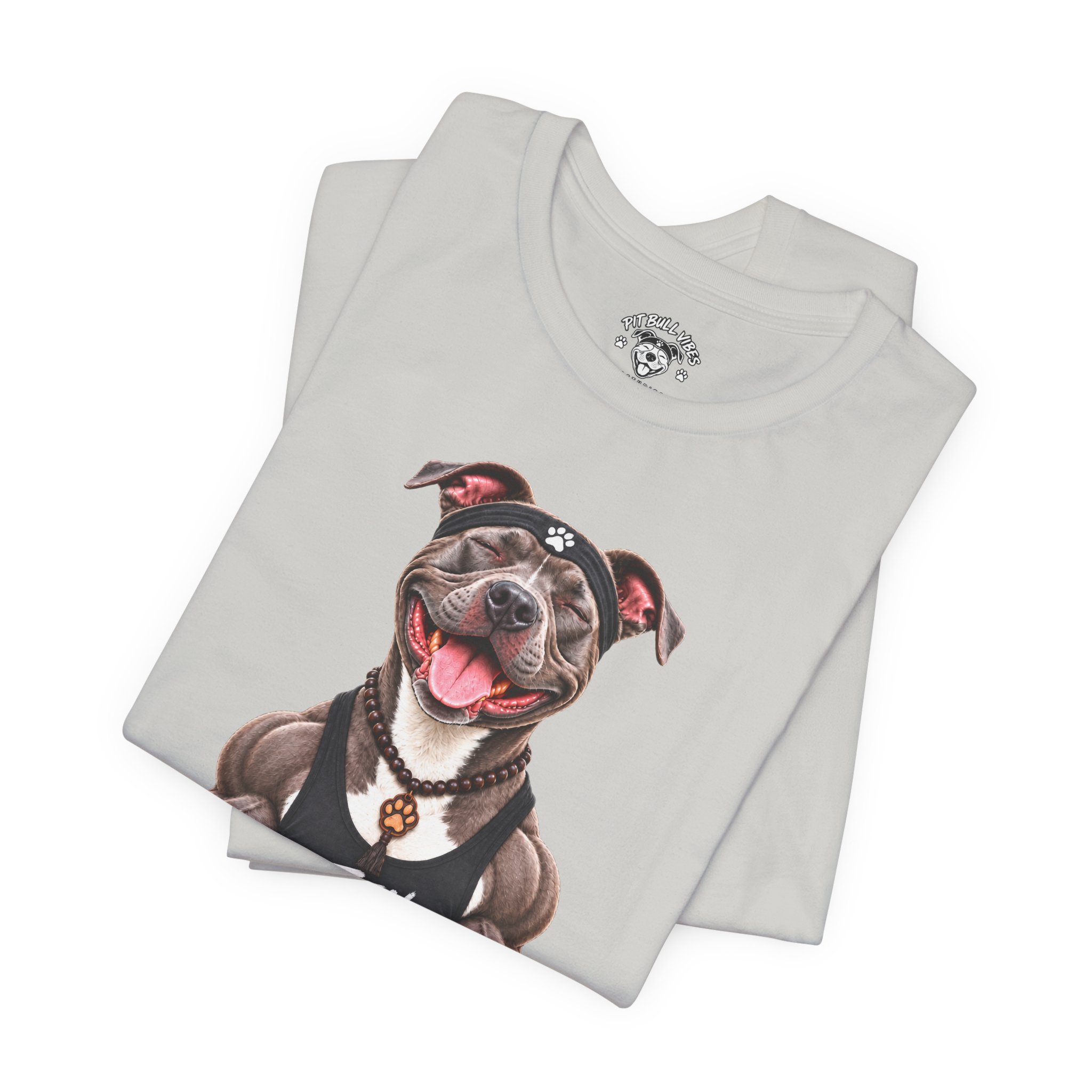 Zen Mode Pit Bull T-Shirt — Cute Meditation Dog Graphic Tee - Image 15