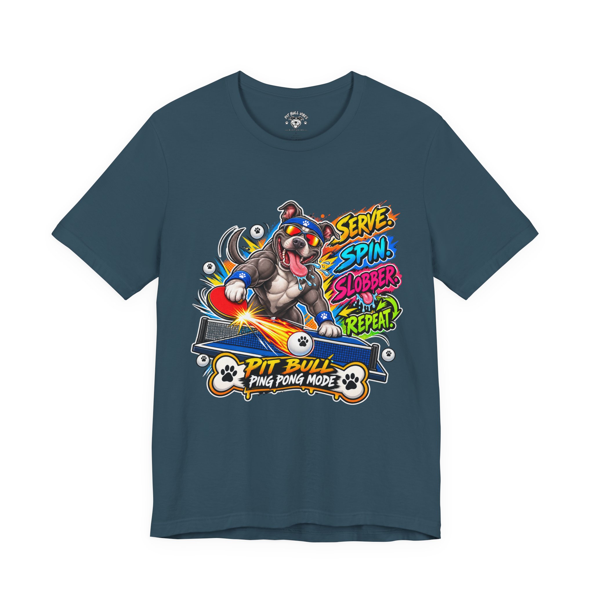 Pit Bull Ping Pong Tee — "Serve Spin Slobber Repeat" Table Tennis Shirt - Image 25