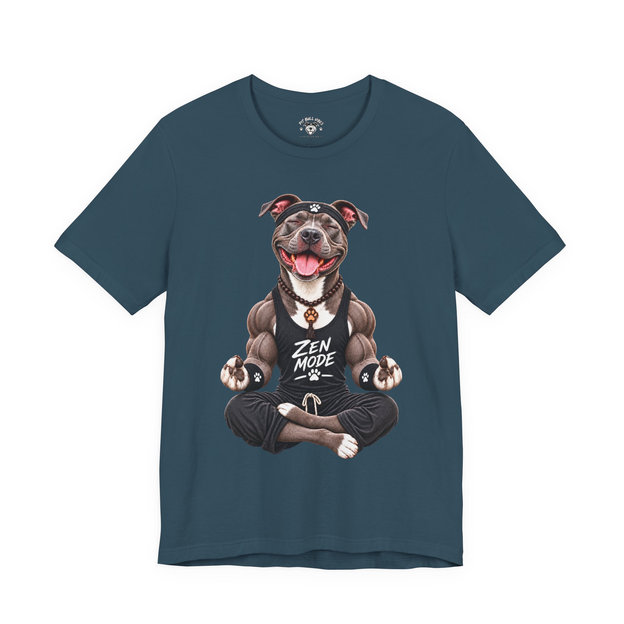 Zen Mode Pit Bull T-Shirt — Cute Meditation Dog Graphic Tee - Image 21
