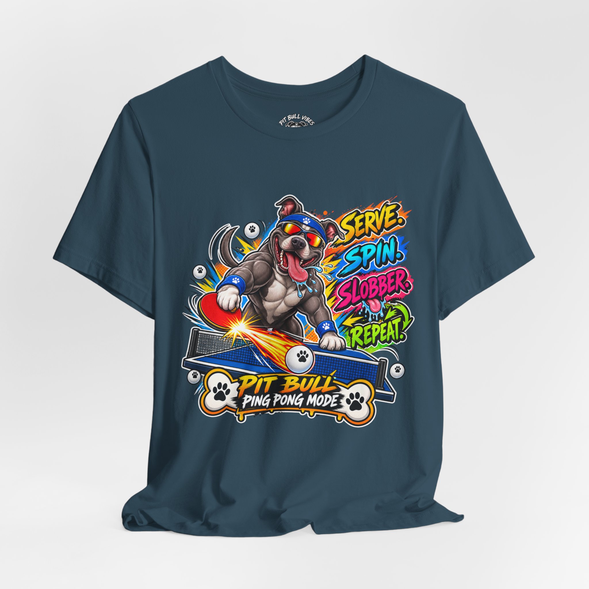 Pit Bull Ping Pong Tee — "Serve Spin Slobber Repeat" Table Tennis Shirt - Image 28