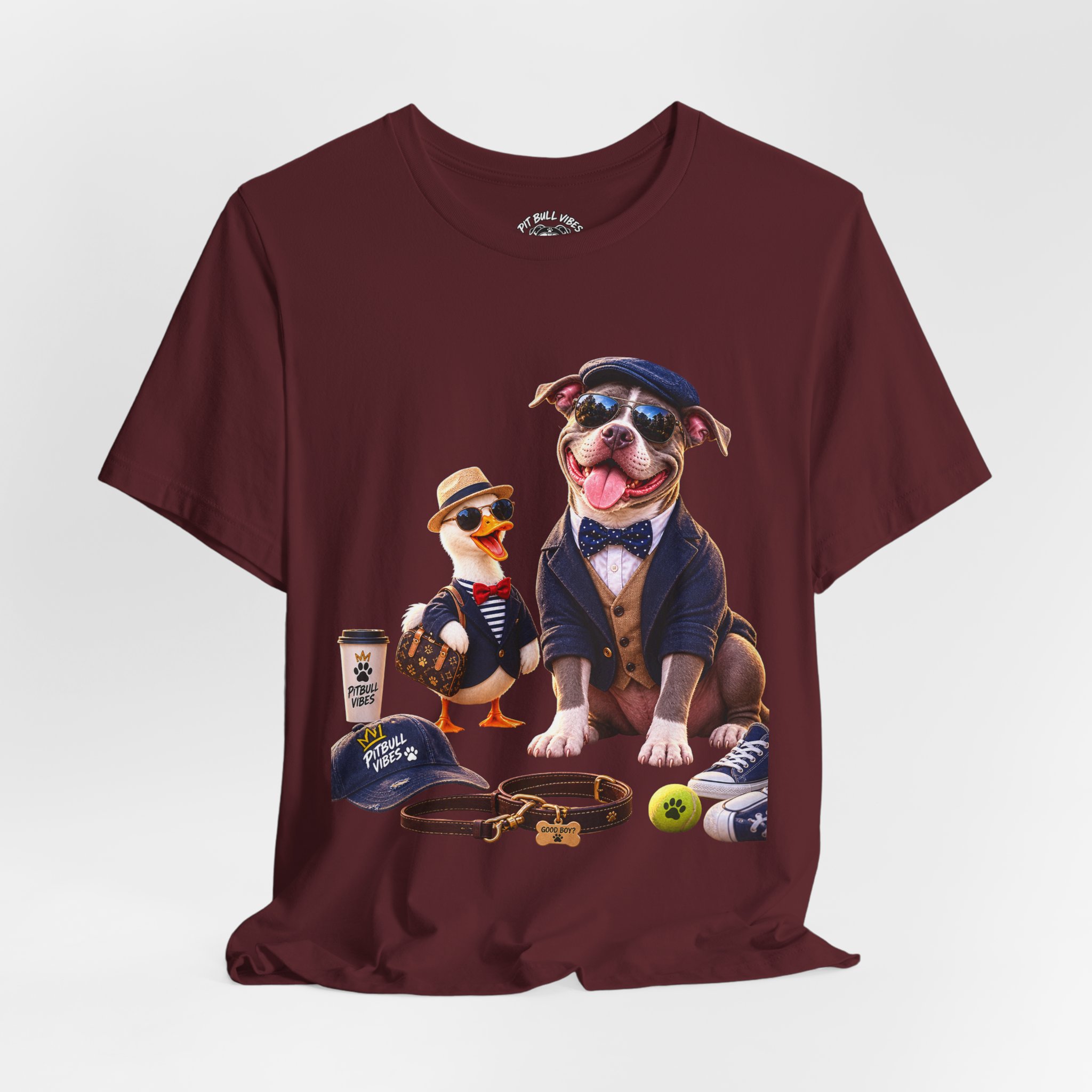Dog & Duck Dapper Duo T‑Shirt — Funny Pet Portrait Tee - Image 32