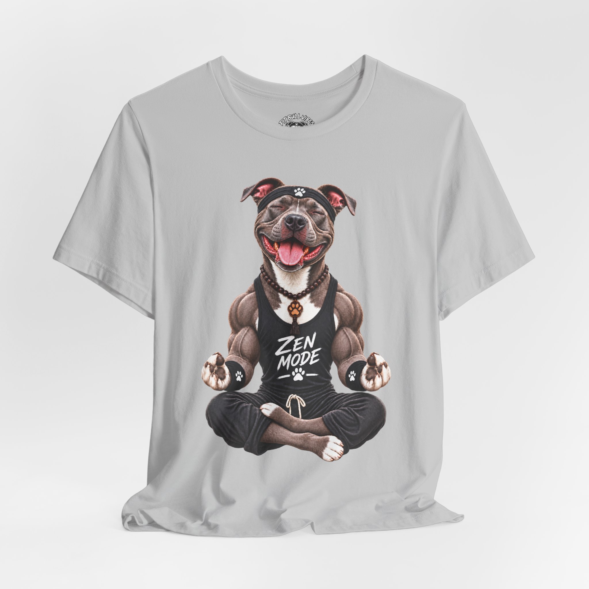 Zen Mode Pit Bull T-Shirt — Cute Meditation Dog Graphic Tee - Image 8