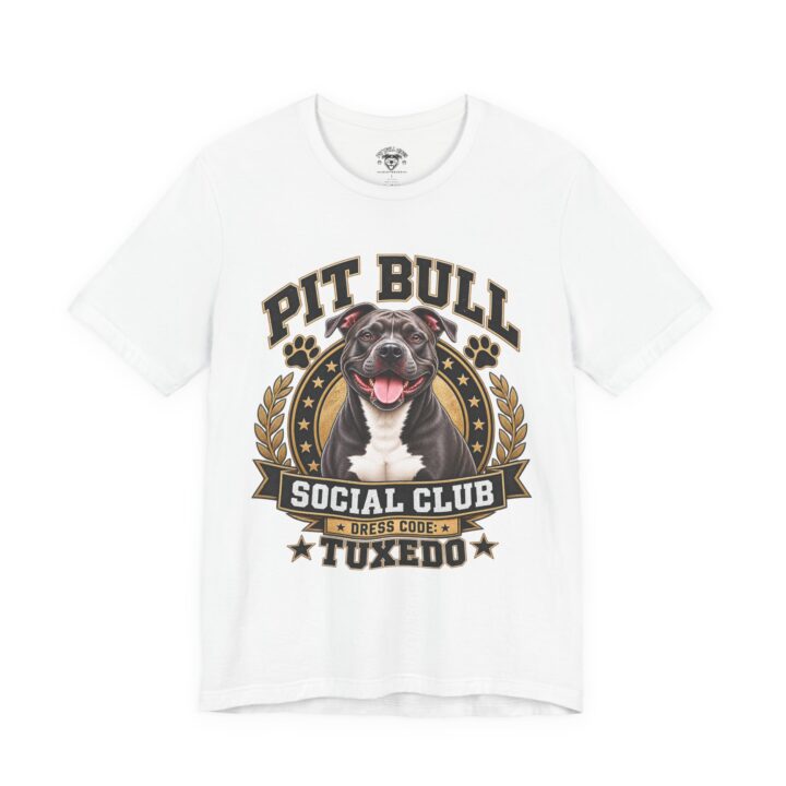 Pit Bull Social Club T-Shirt — Tuxedo Pitbull Graphic Tee