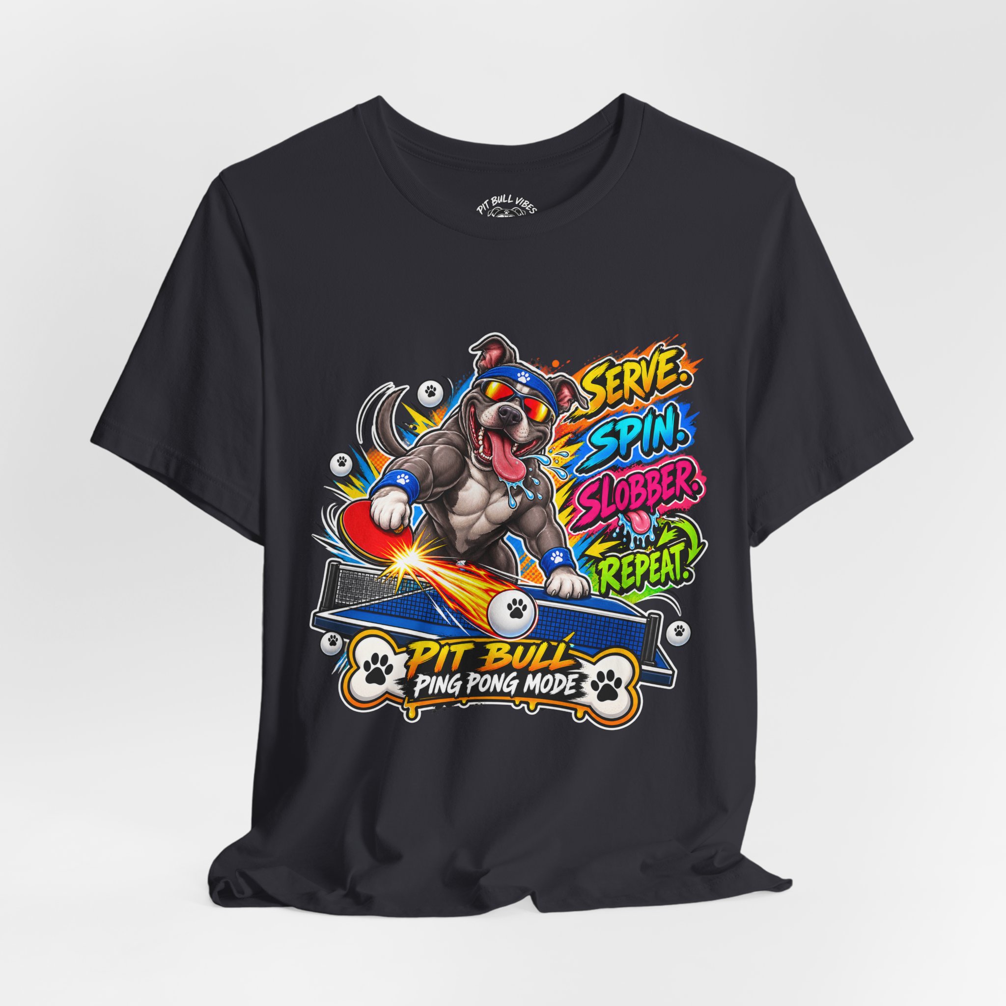 Pit Bull Ping Pong Tee — "Serve Spin Slobber Repeat" Table Tennis Shirt - Image 16