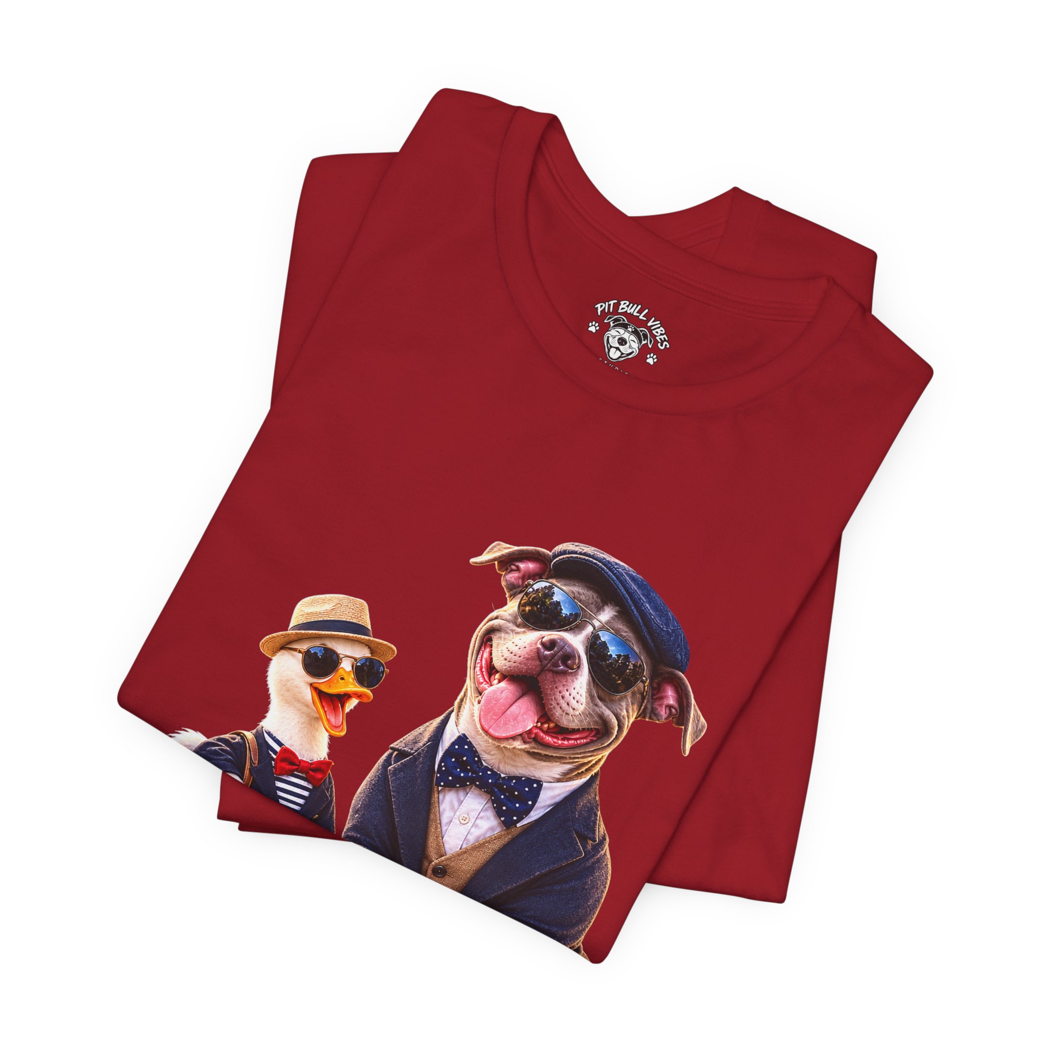 Dog & Duck Dapper Duo T‑Shirt — Funny Pet Portrait Tee - Image 4