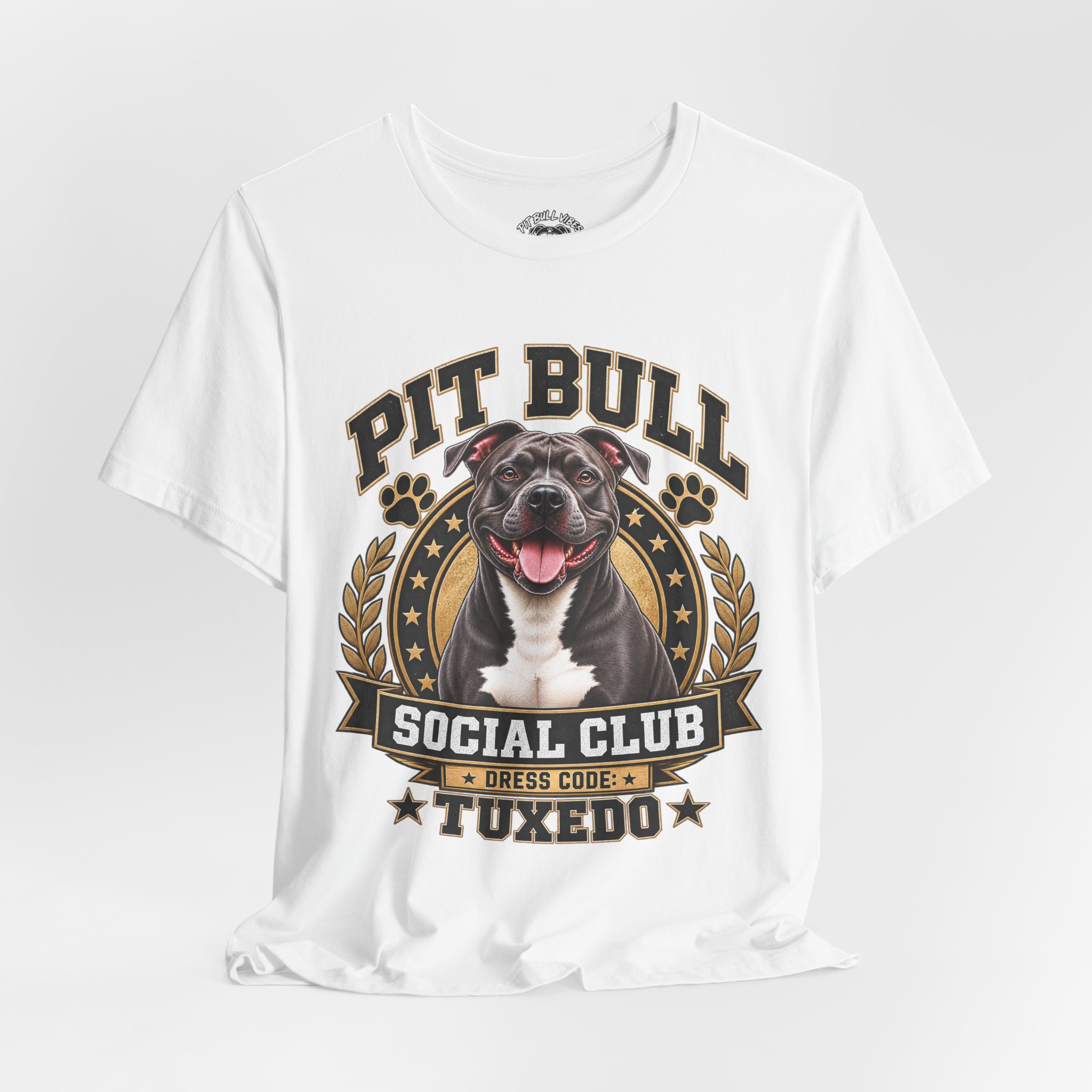 Pit Bull Social Club T-Shirt — Tuxedo Pitbull Graphic Tee - Image 4