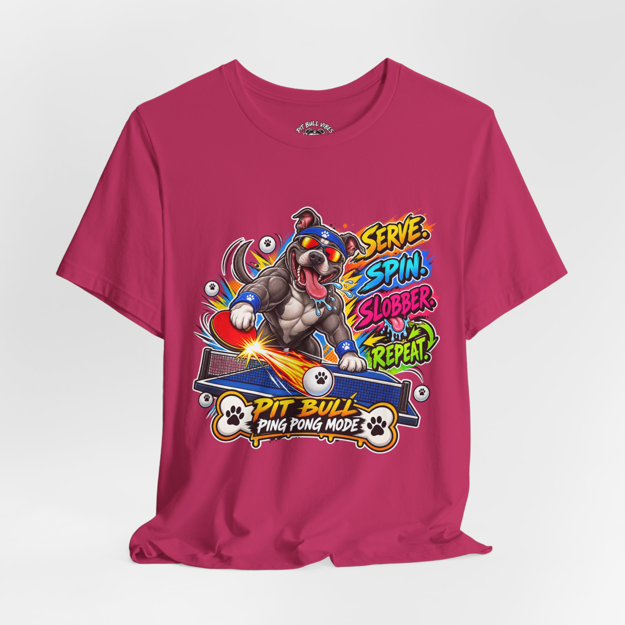 Pit Bull Ping Pong Tee — "Serve Spin Slobber Repeat" Table Tennis Shirt - Image 32