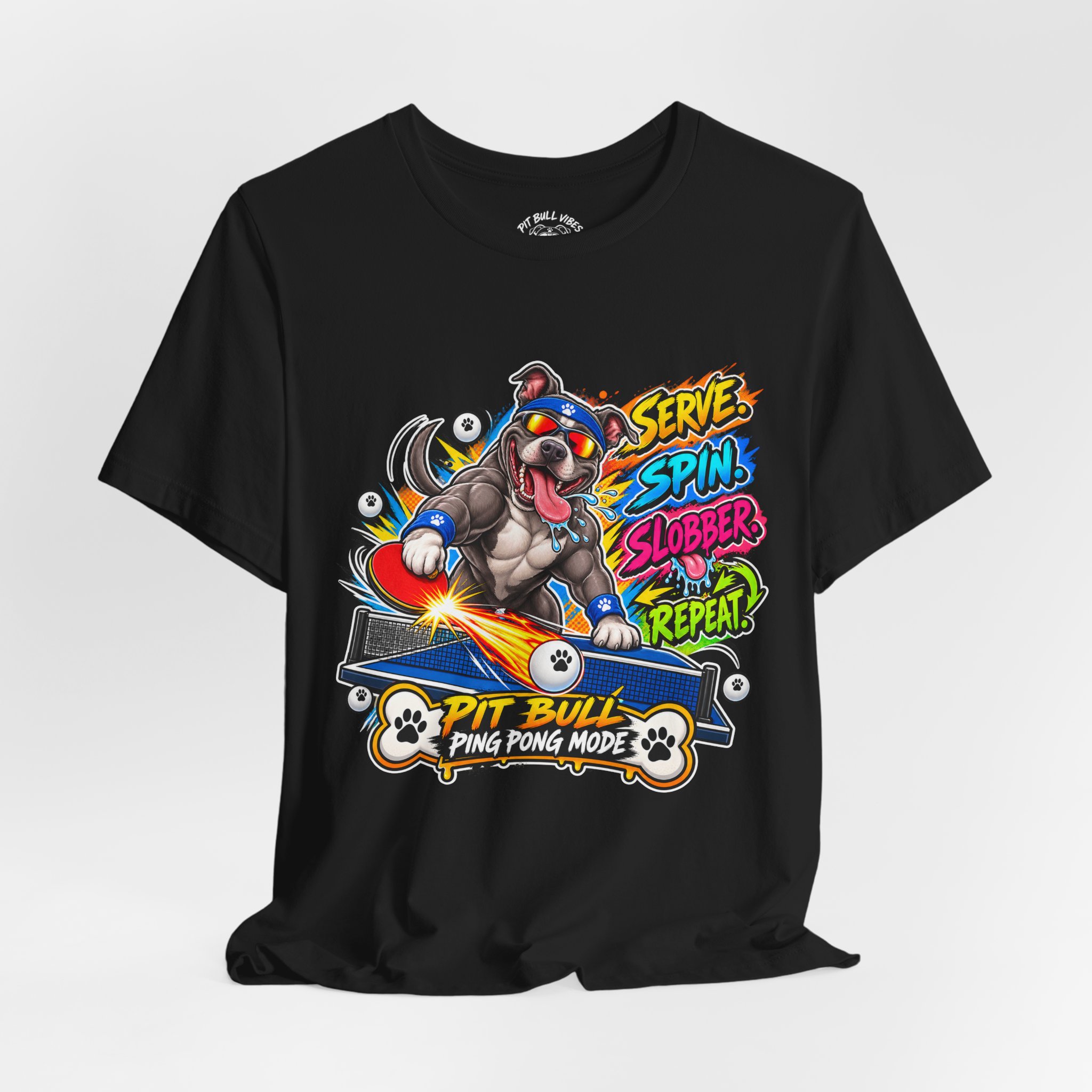 Pit Bull Ping Pong Tee — "Serve Spin Slobber Repeat" Table Tennis Shirt - Image 12