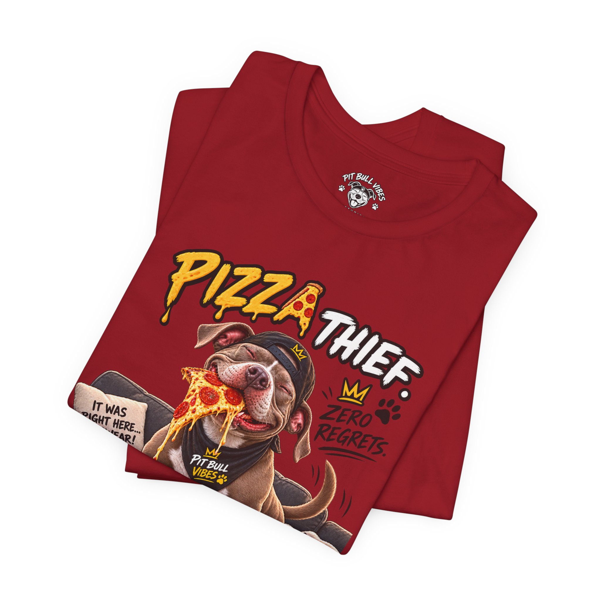 Pizza Thief T‑Shirt — Cute Dog Eating Pizza “Zero Regrets” Graphic Tee - Image 35