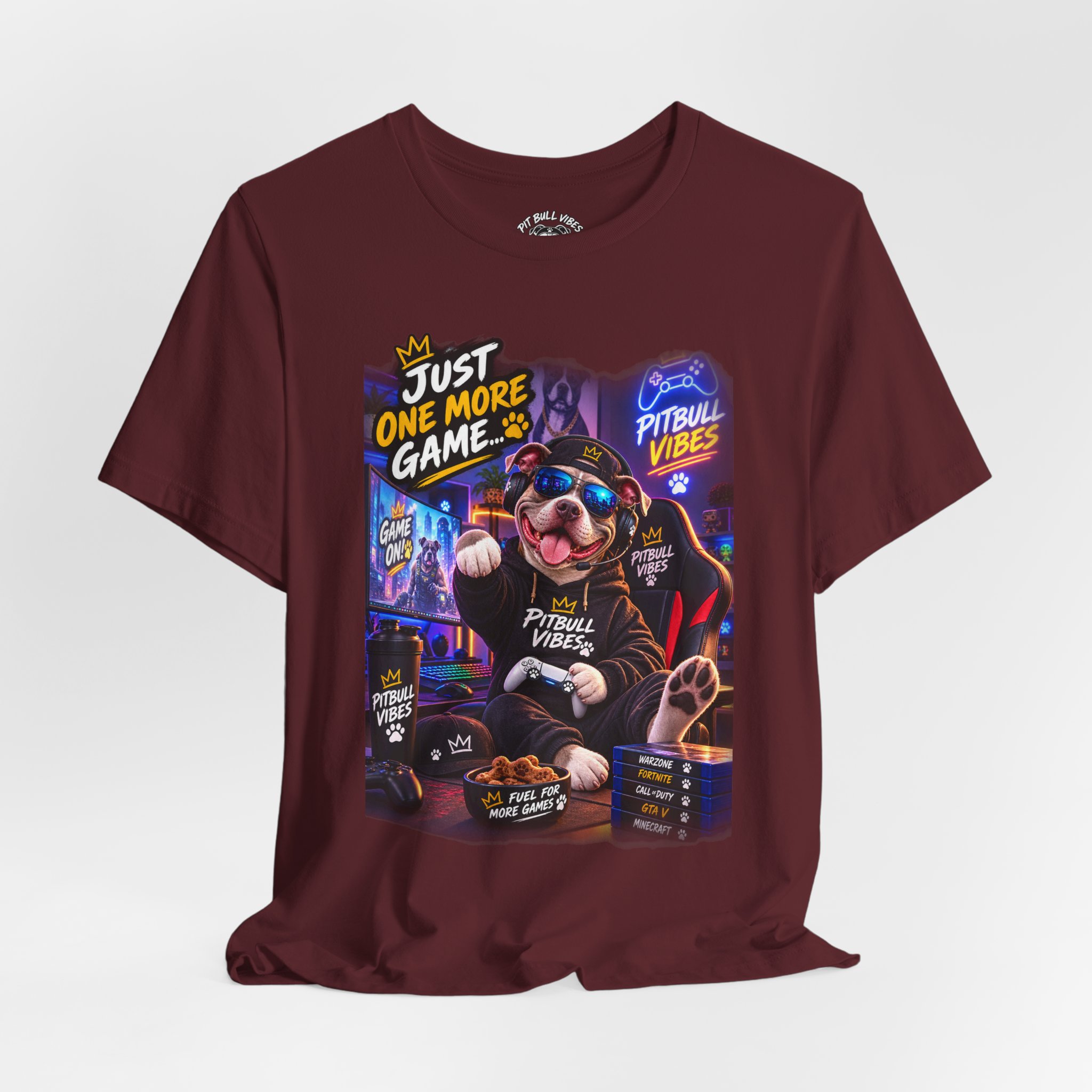 Pitbull Gamer Tee – "Just One More Game" Retro Arcade Dog T-Shirt - Image 28