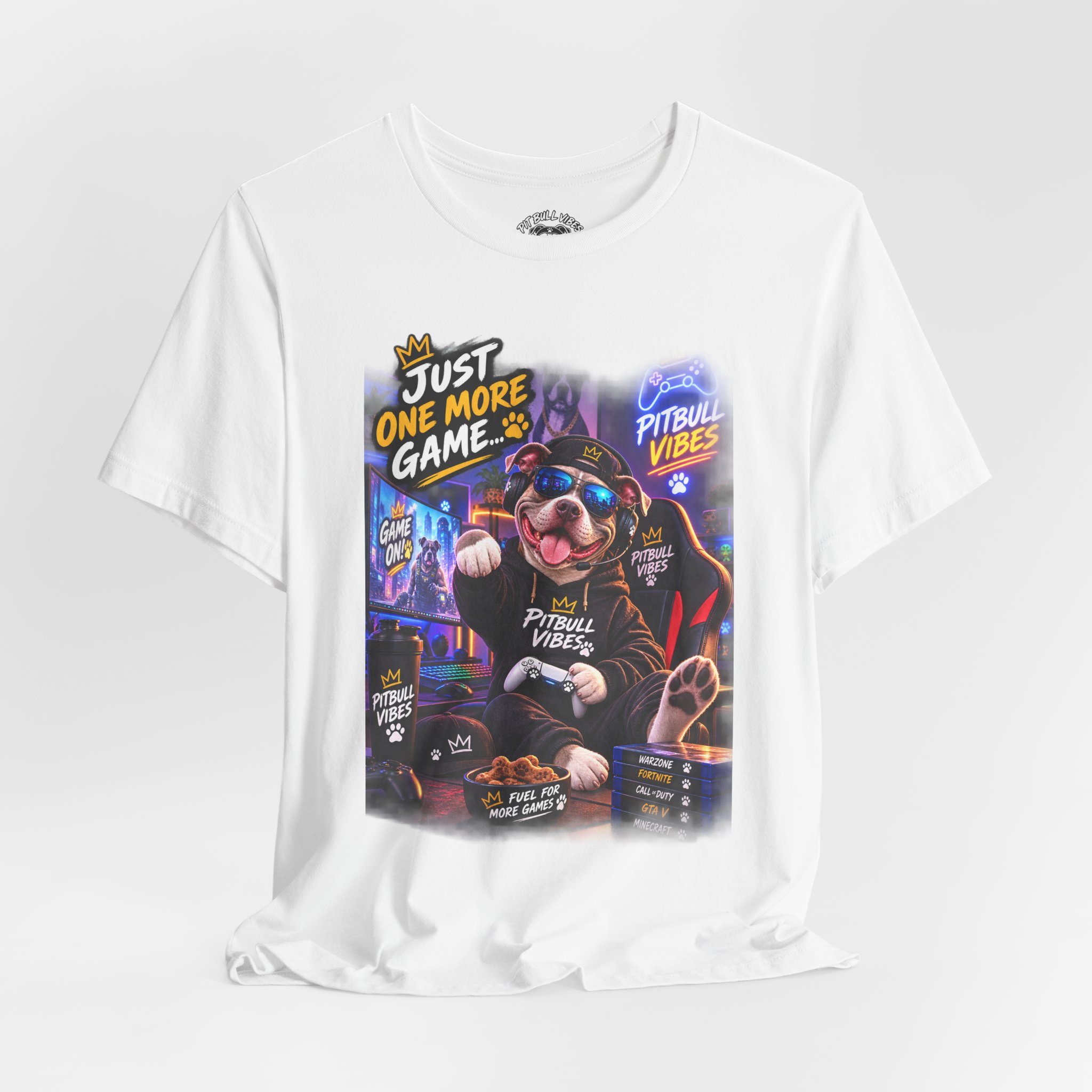Pitbull Gamer Tee – "Just One More Game" Retro Arcade Dog T-Shirt - Image 8