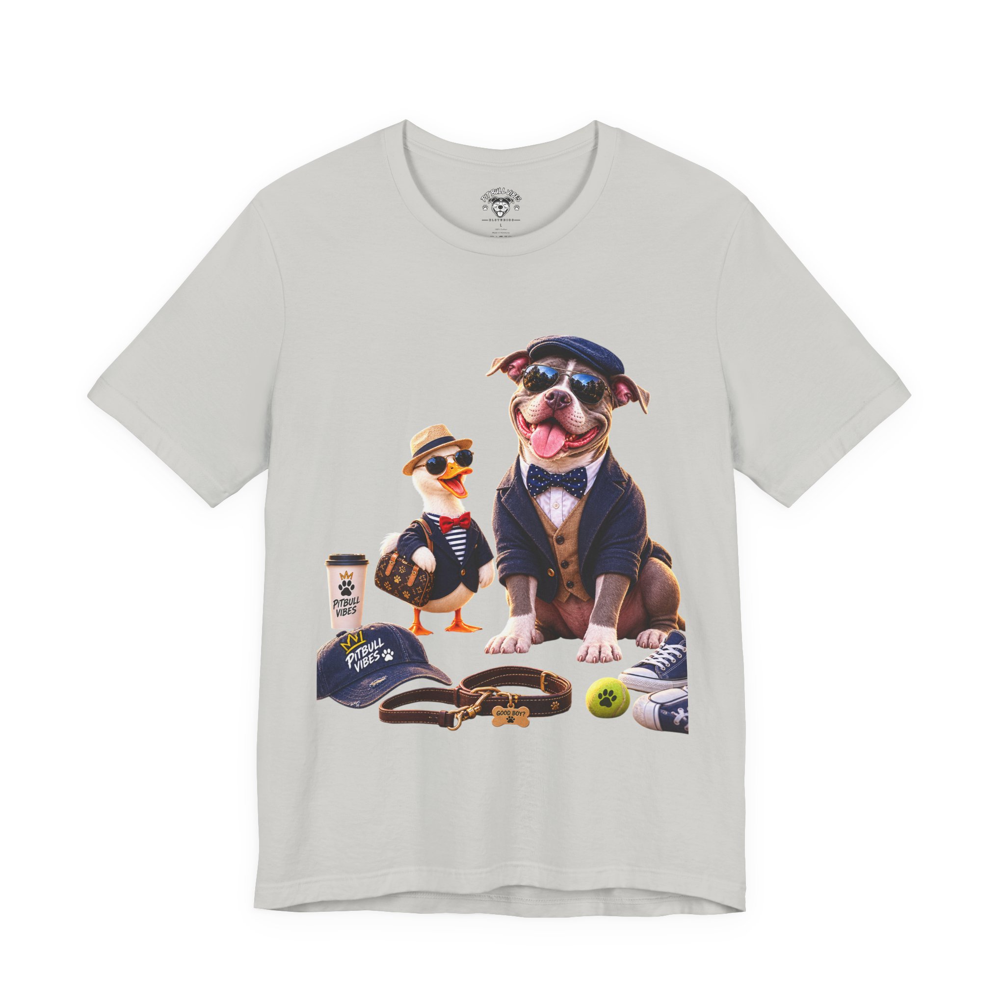 Dog & Duck Dapper Duo T‑Shirt — Funny Pet Portrait Tee - Image 17