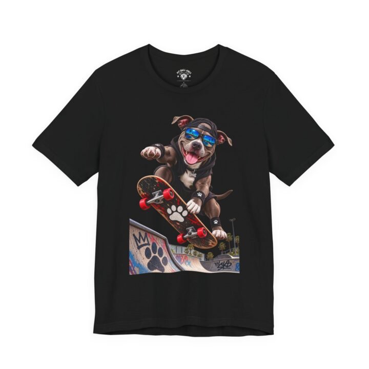 Skateboarding Dog T-Shirt | Skate Pup Graphic Tee, Sunglasses Puppy