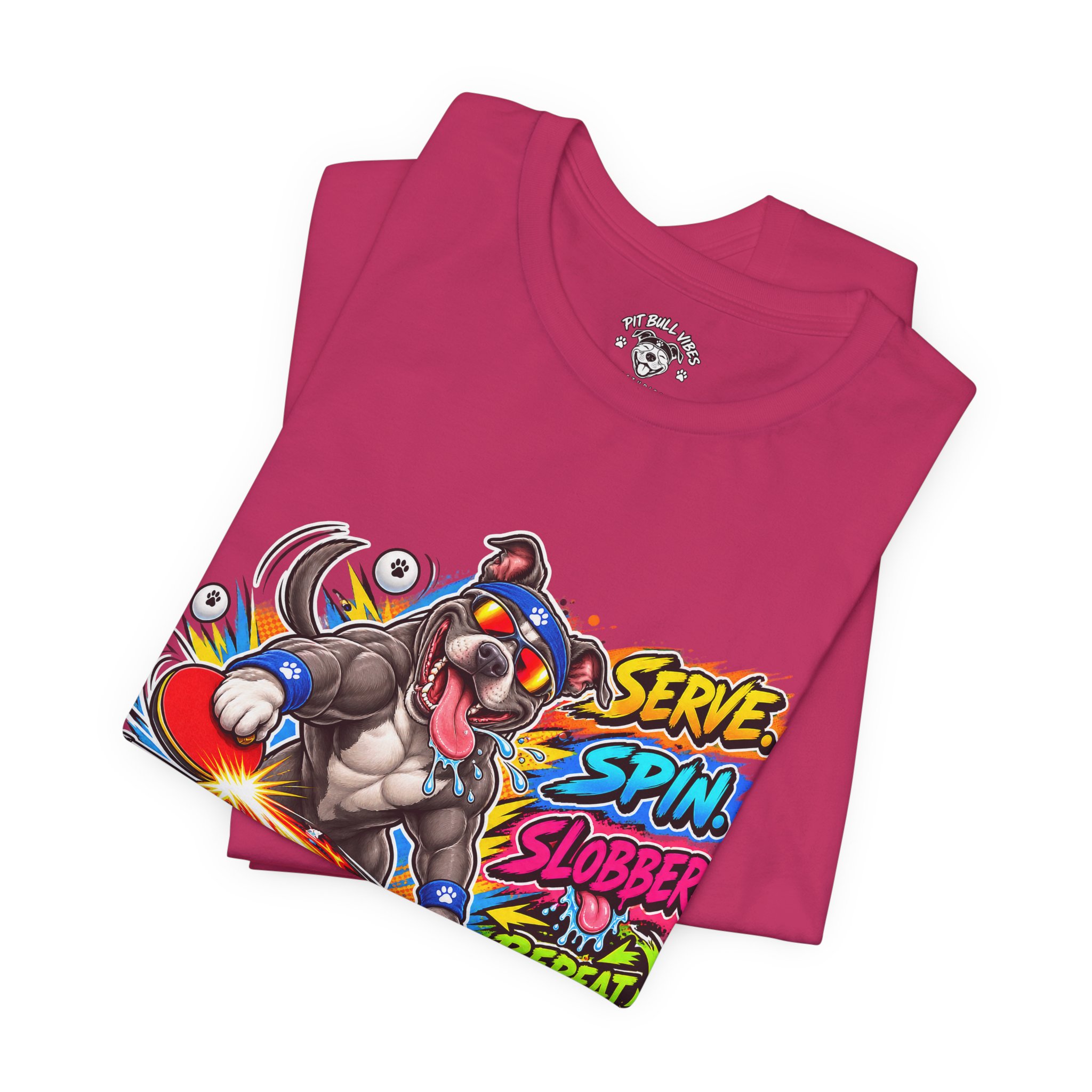Pit Bull Ping Pong Tee — "Serve Spin Slobber Repeat" Table Tennis Shirt - Image 31