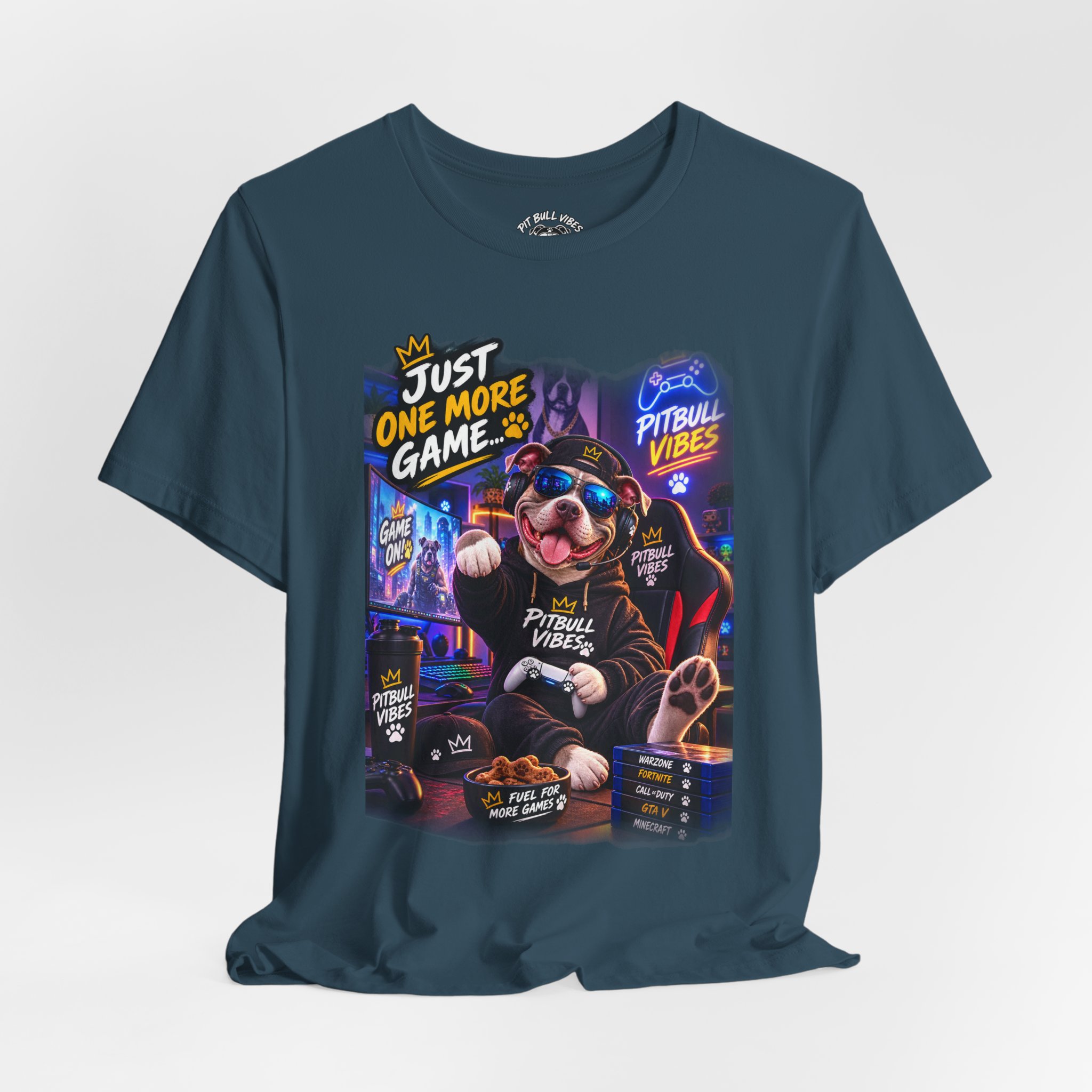 Pitbull Gamer Tee – "Just One More Game" Retro Arcade Dog T-Shirt - Image 24