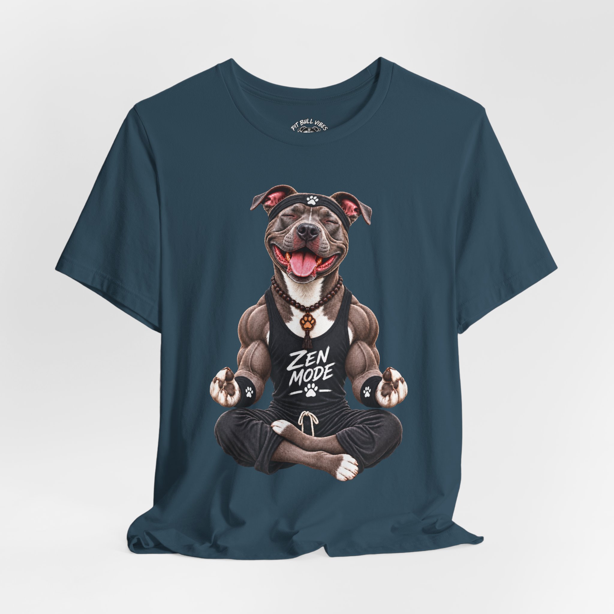 Zen Mode Pit Bull T-Shirt — Cute Meditation Dog Graphic Tee - Image 24