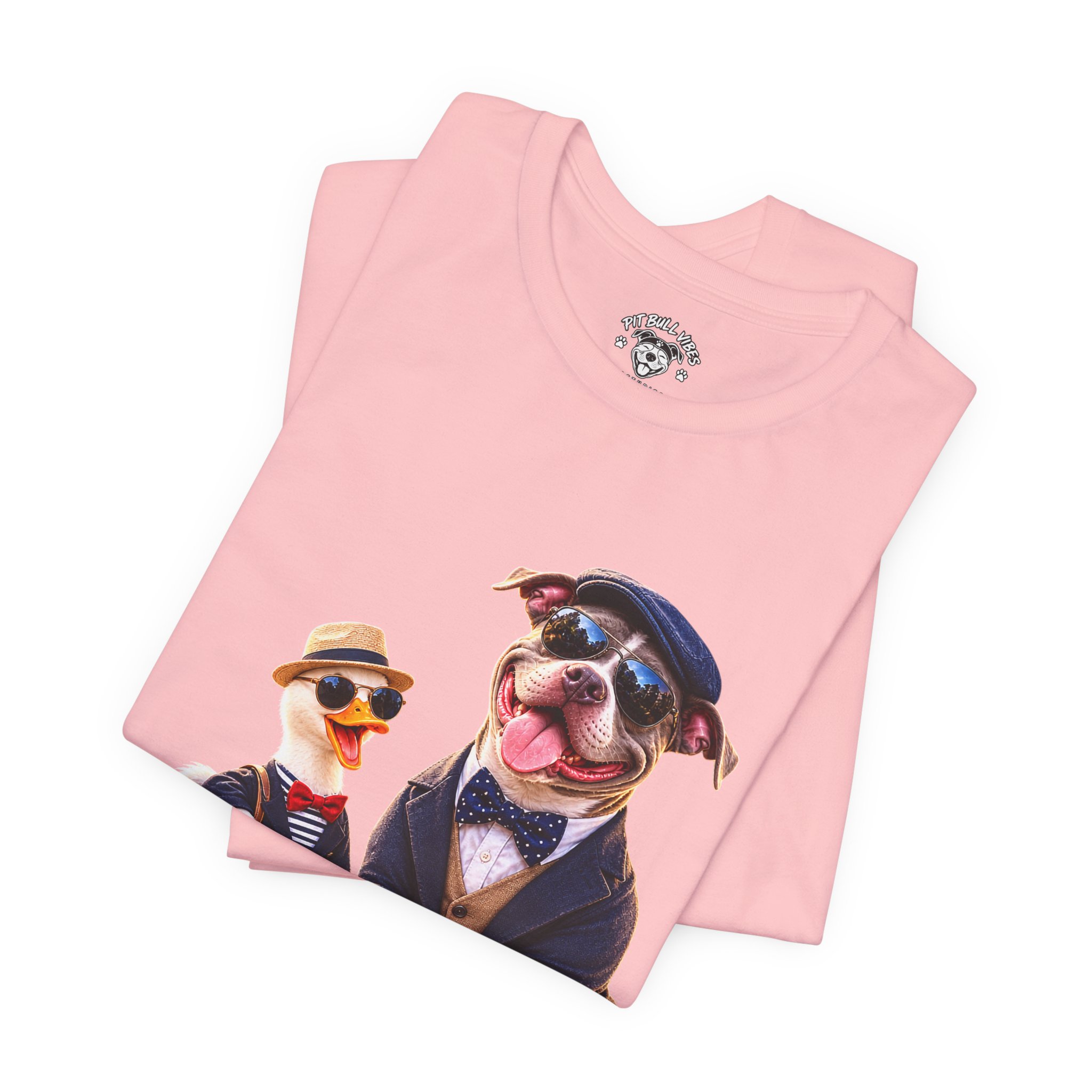 Dog & Duck Dapper Duo T‑Shirt — Funny Pet Portrait Tee - Image 35