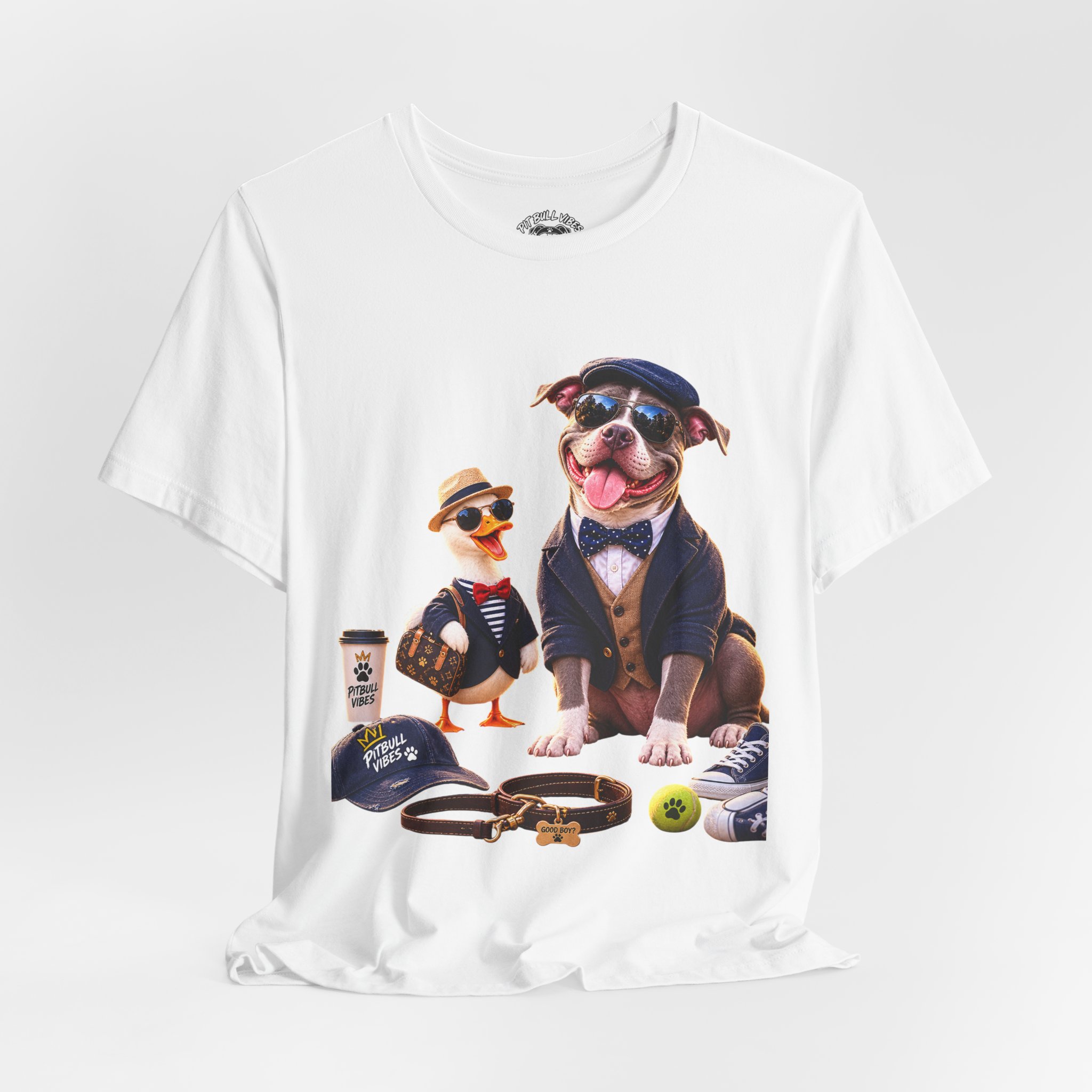 Dog & Duck Dapper Duo T‑Shirt — Funny Pet Portrait Tee - Image 8