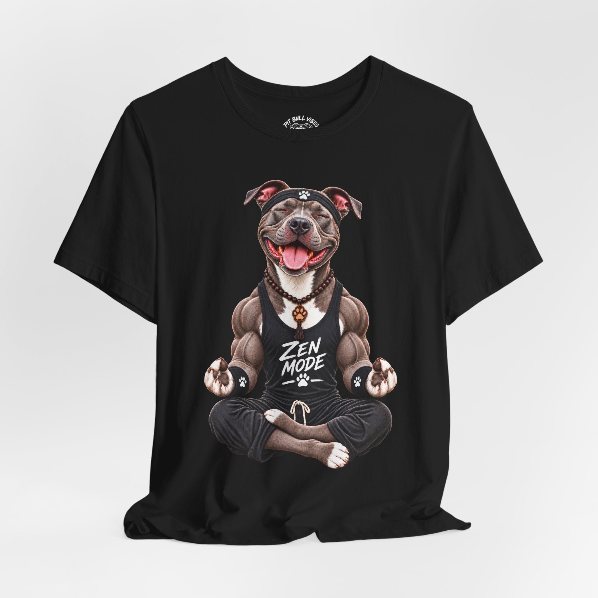 Zen Mode Pit Bull T-Shirt — Cute Meditation Dog Graphic Tee - Image 12