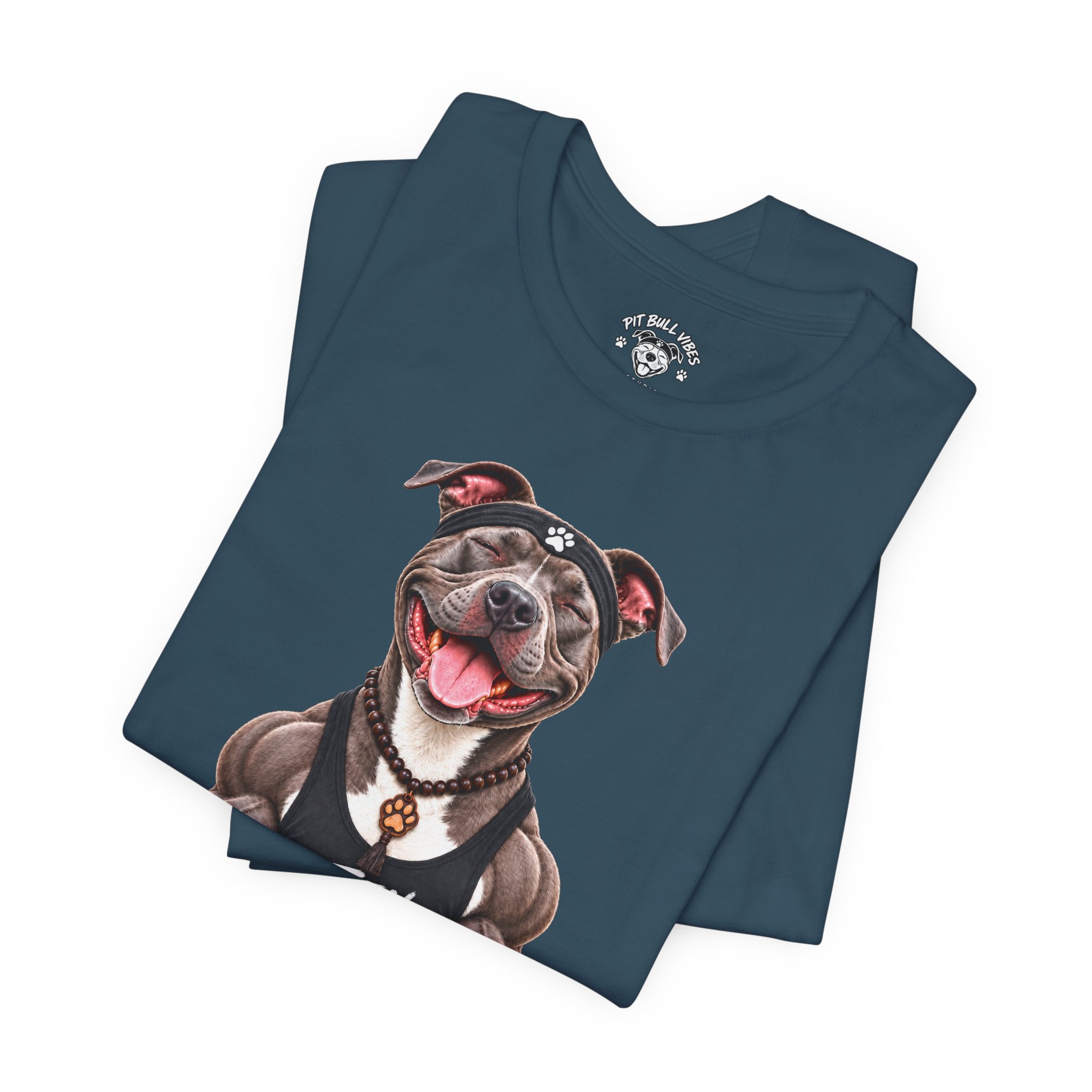 Zen Mode Pit Bull T-Shirt — Cute Meditation Dog Graphic Tee - Image 23