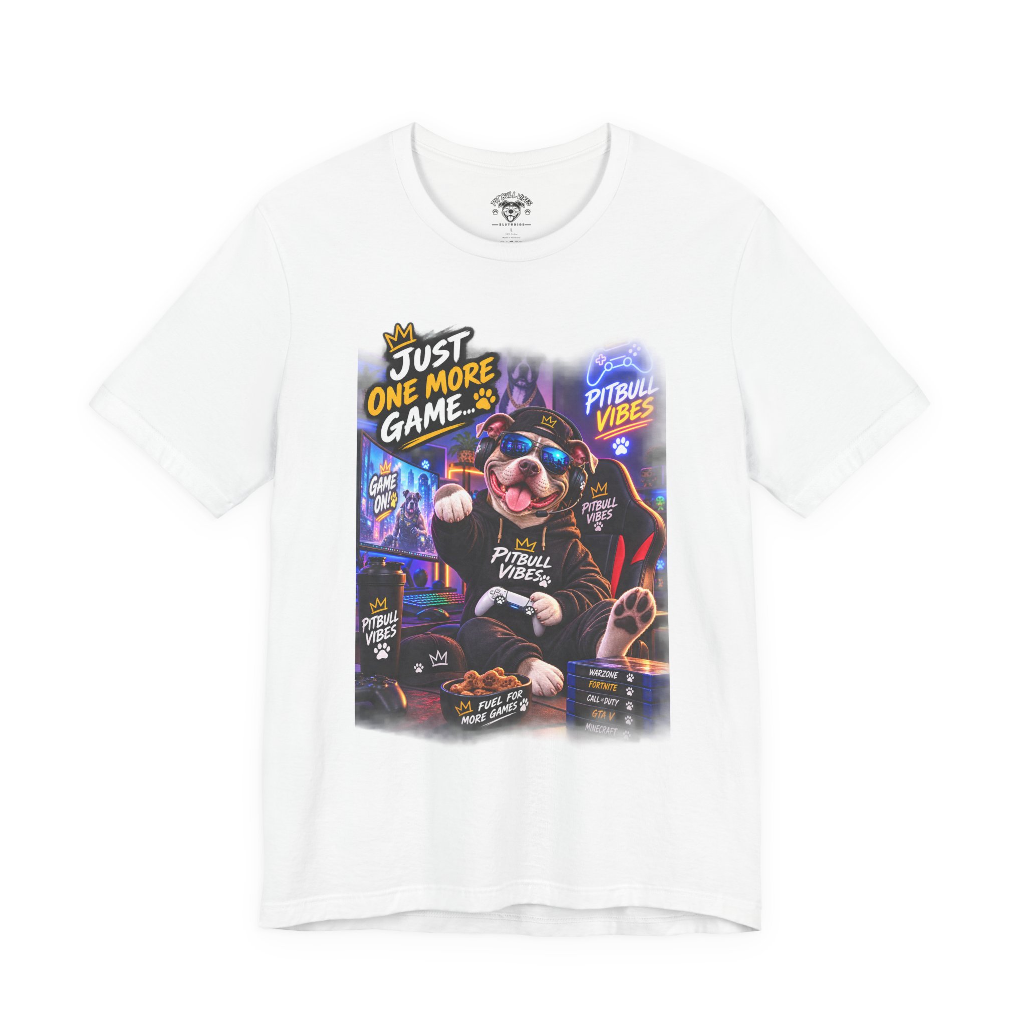 Pitbull Gamer Tee – "Just One More Game" Retro Arcade Dog T-Shirt - Image 5