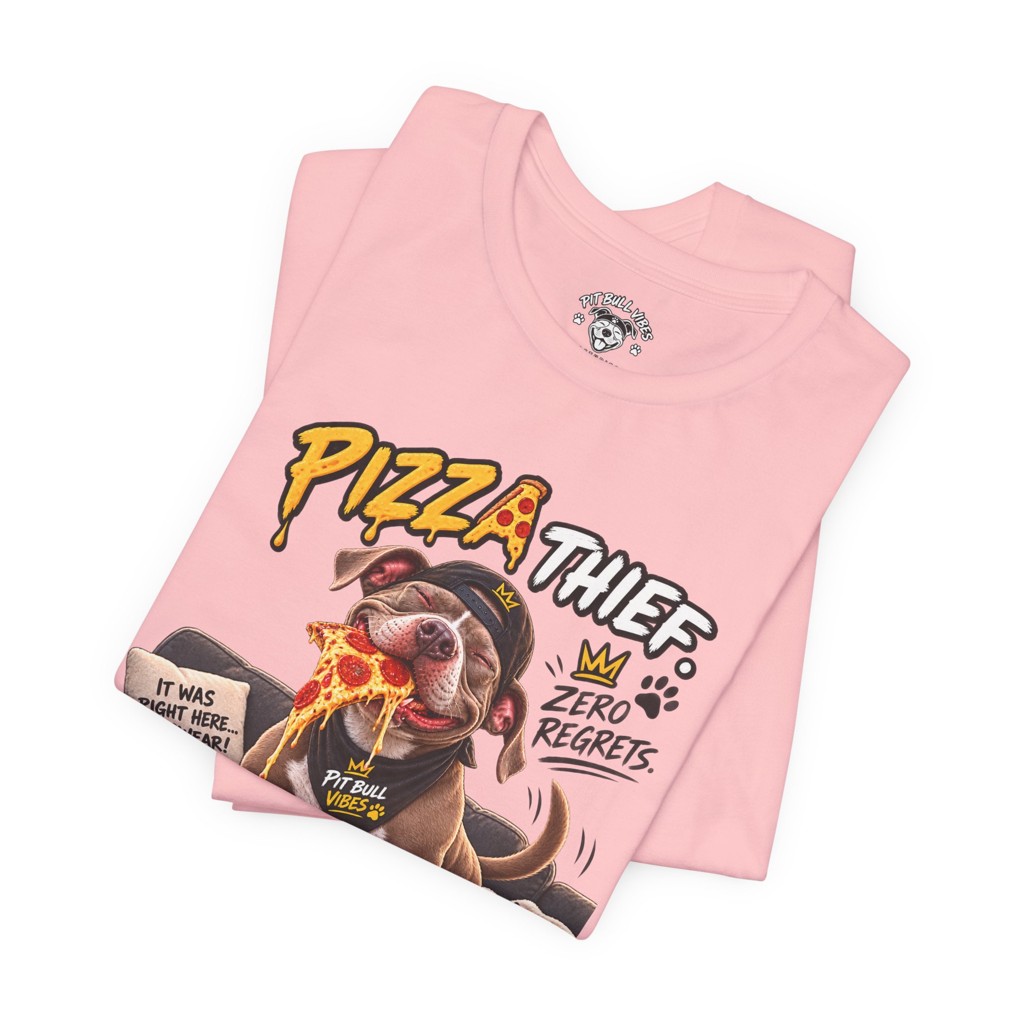 Pizza Thief T‑Shirt — Cute Dog Eating Pizza “Zero Regrets” Graphic Tee - Image 31