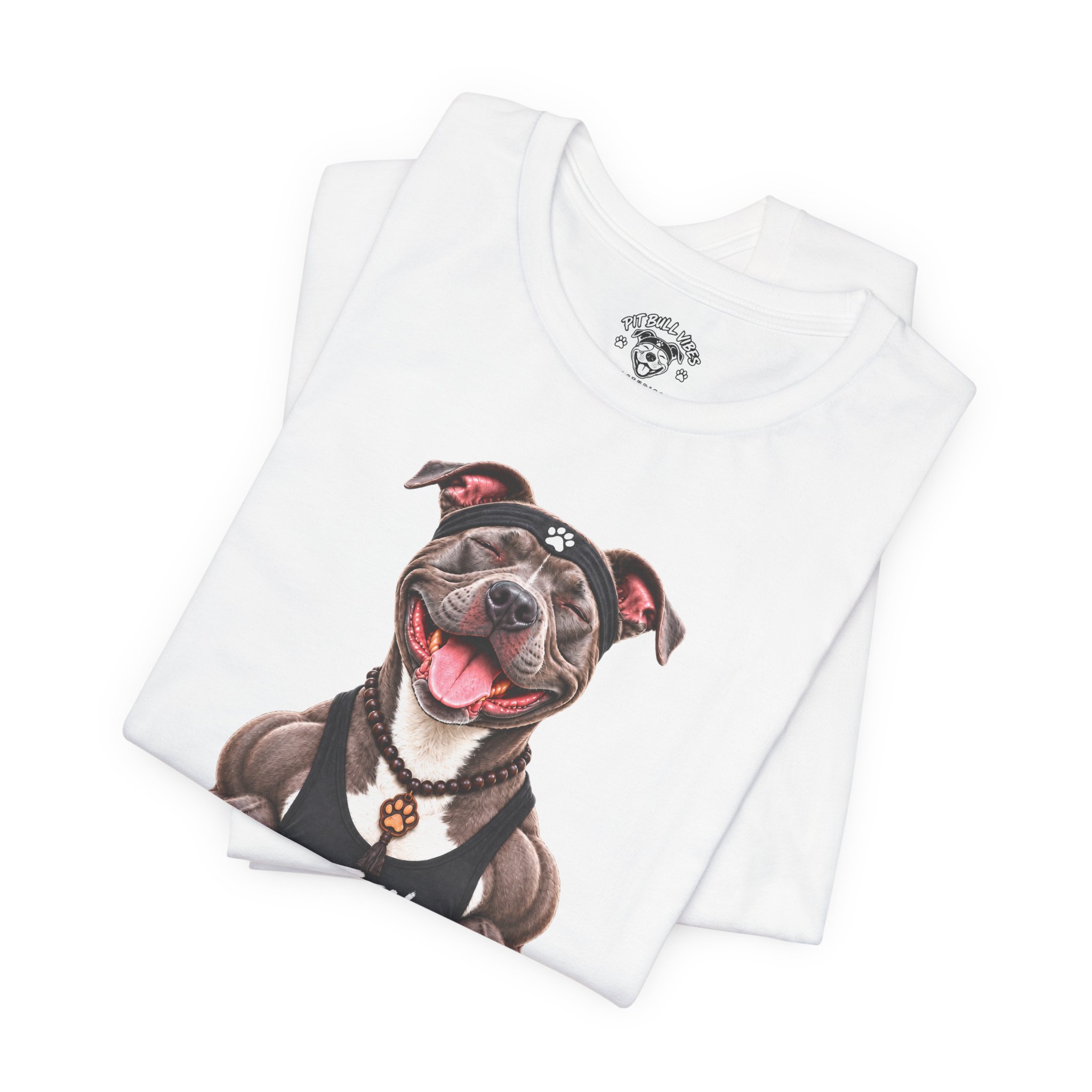Zen Mode Pit Bull T-Shirt — Cute Meditation Dog Graphic Tee - Image 3