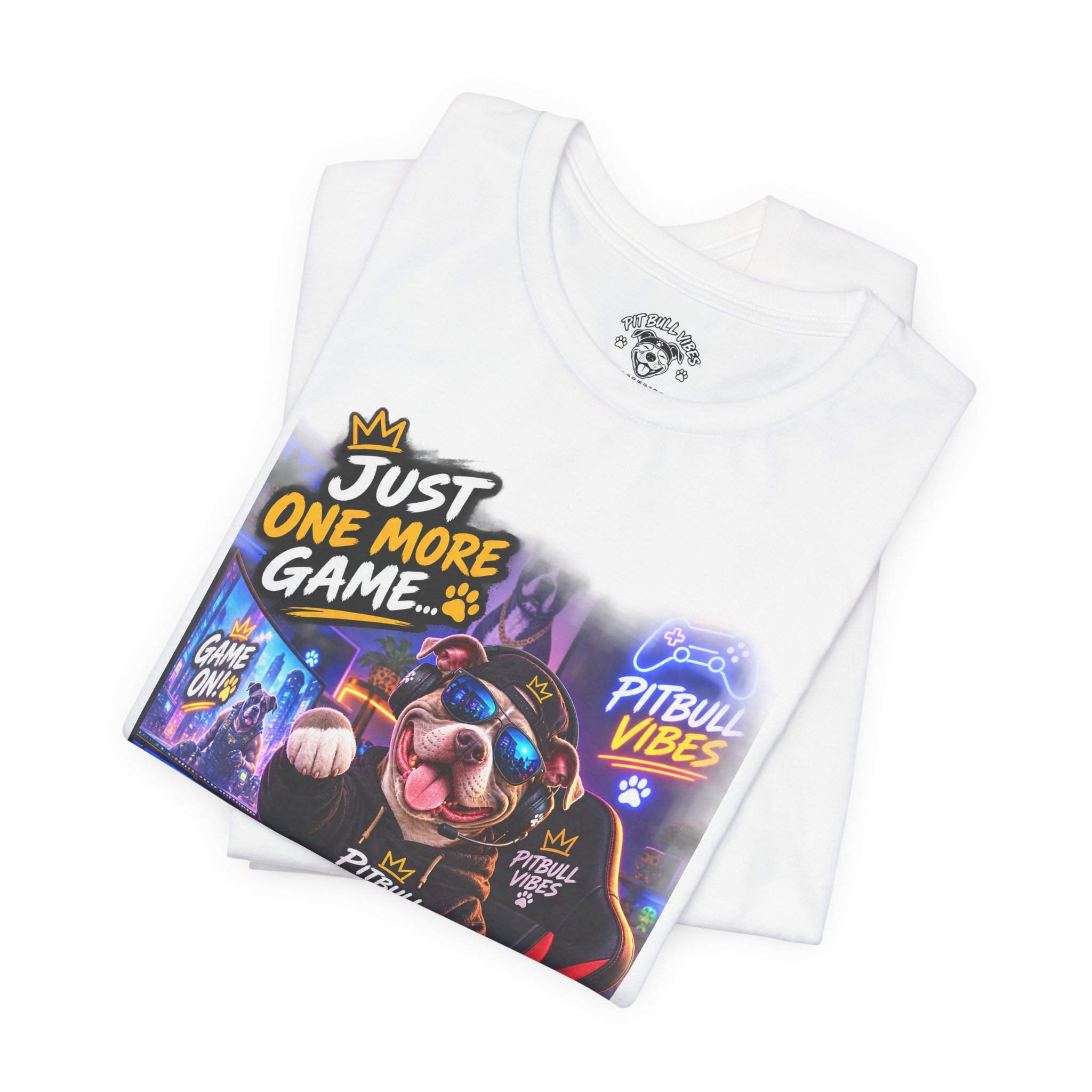 Pitbull Gamer Tee – "Just One More Game" Retro Arcade Dog T-Shirt - Image 7