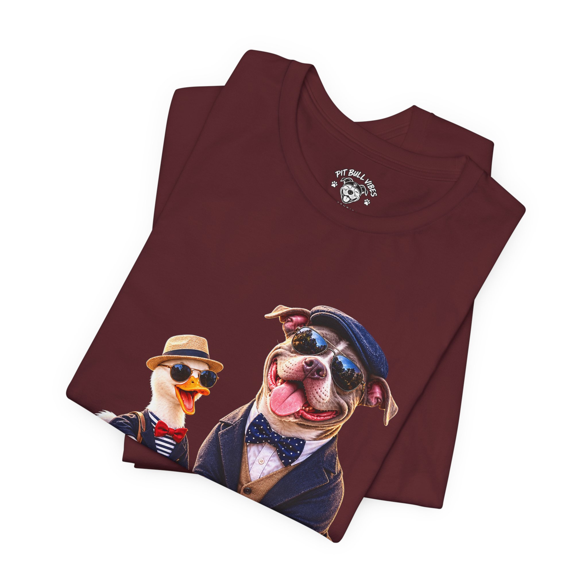 Dog & Duck Dapper Duo T‑Shirt — Funny Pet Portrait Tee - Image 31