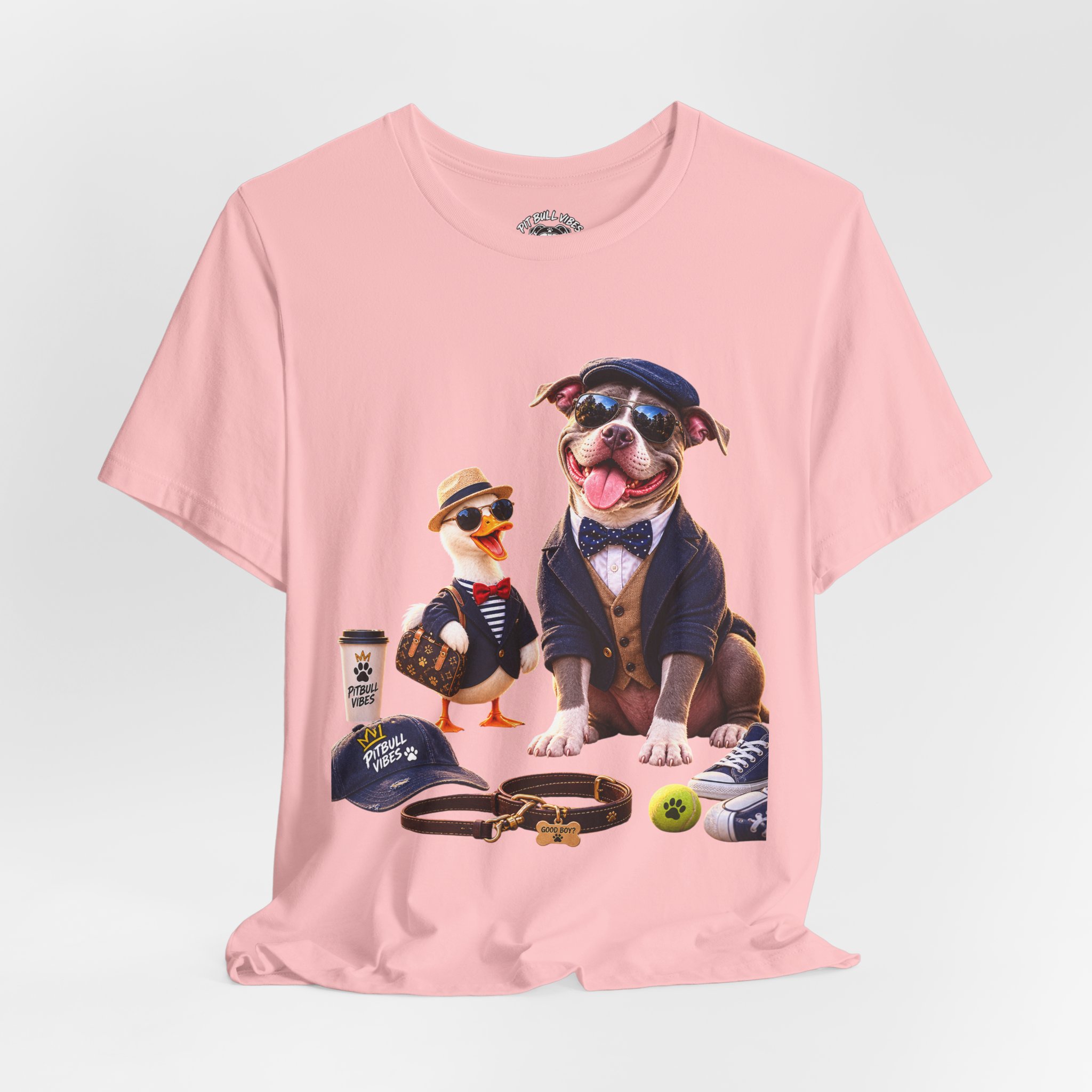 Dog & Duck Dapper Duo T‑Shirt — Funny Pet Portrait Tee - Image 36