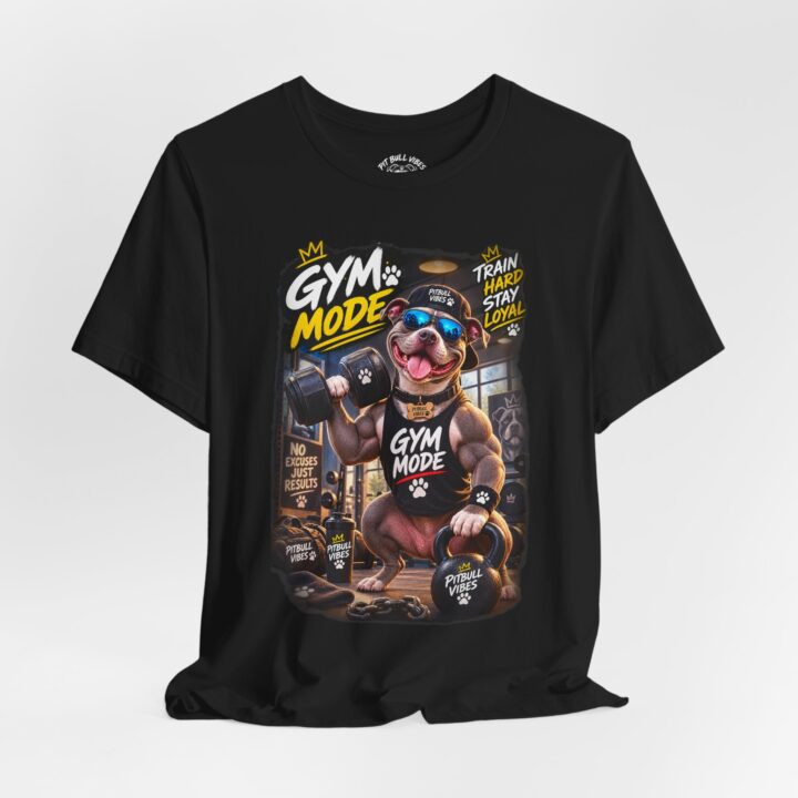 Gym Mode Bulldog T‑Shirt — Funny Workout Tee for Dog Lovers