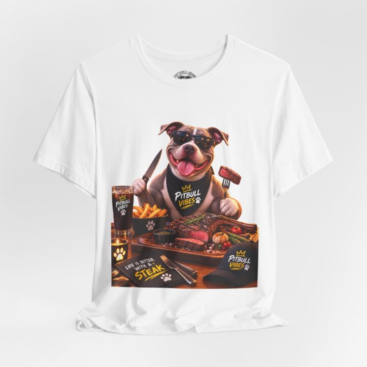 Pitbull BBQ Dog T-Shirt — Funny Grilling Steak Tee for Pitbull Lovers