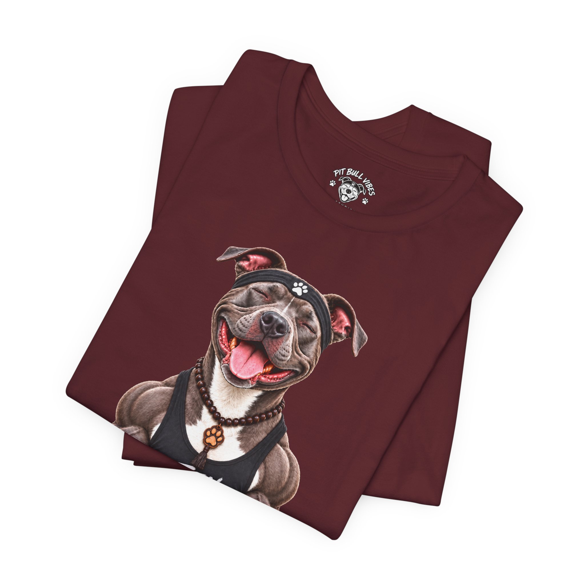 Zen Mode Pit Bull T-Shirt — Cute Meditation Dog Graphic Tee - Image 27