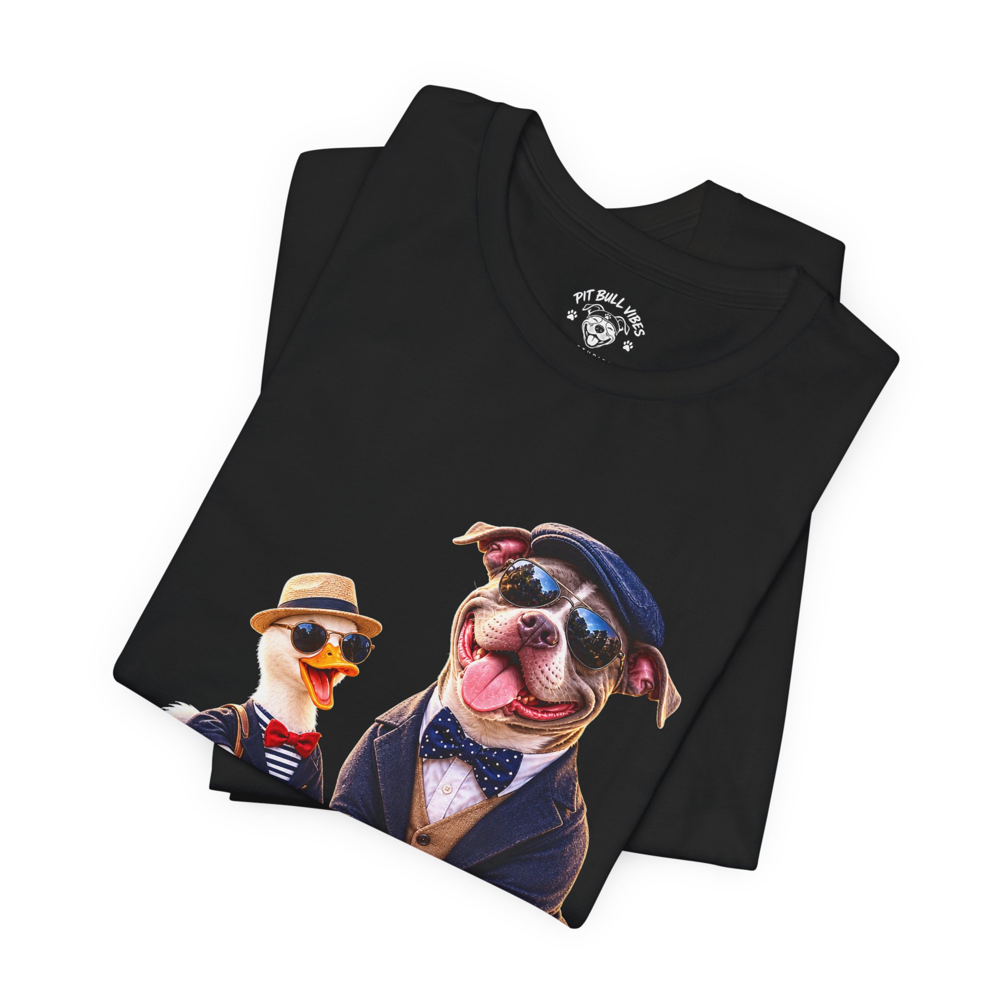 Dog & Duck Dapper Duo T‑Shirt — Funny Pet Portrait Tee - Image 15