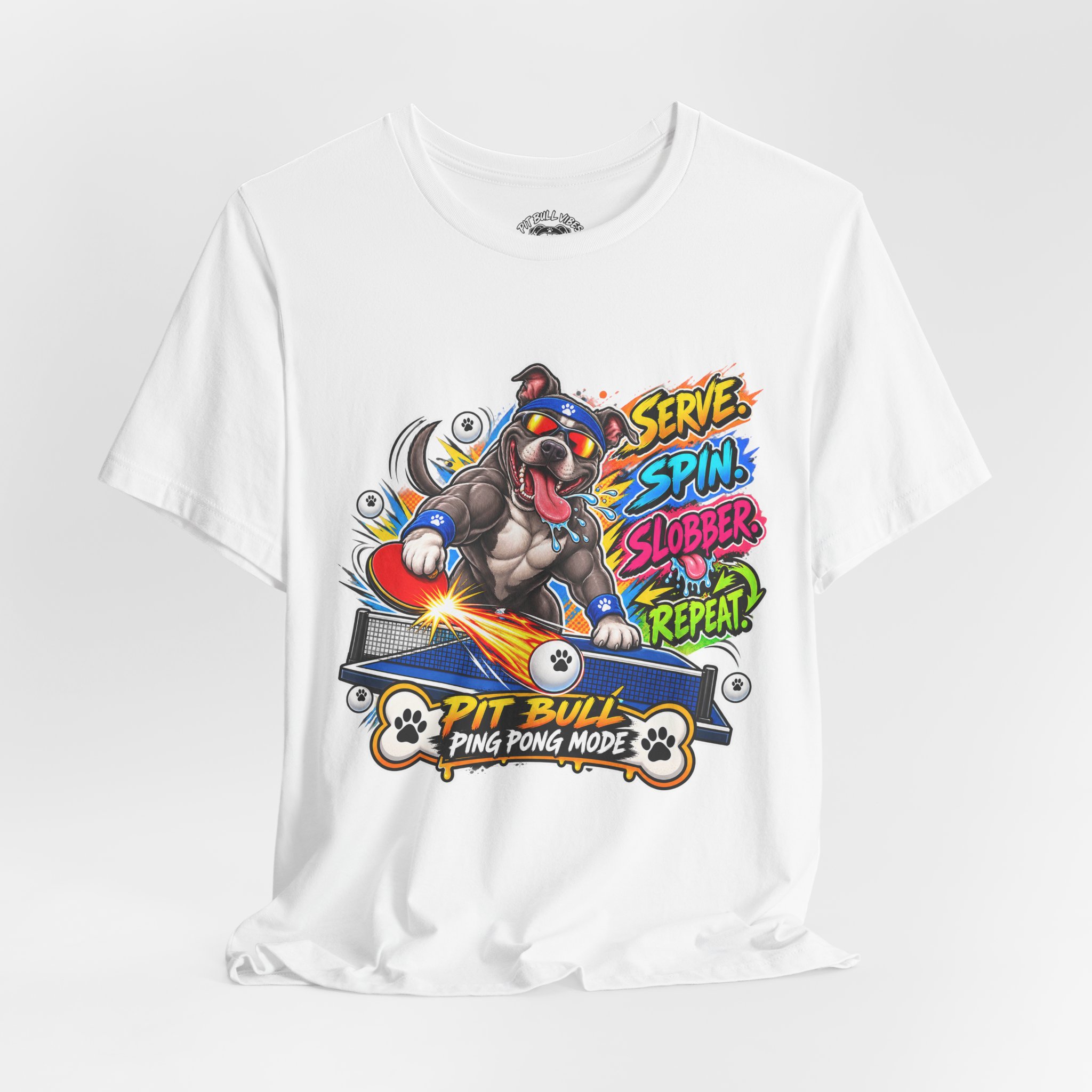 Pit Bull Ping Pong Tee — "Serve Spin Slobber Repeat" Table Tennis Shirt - Image 4