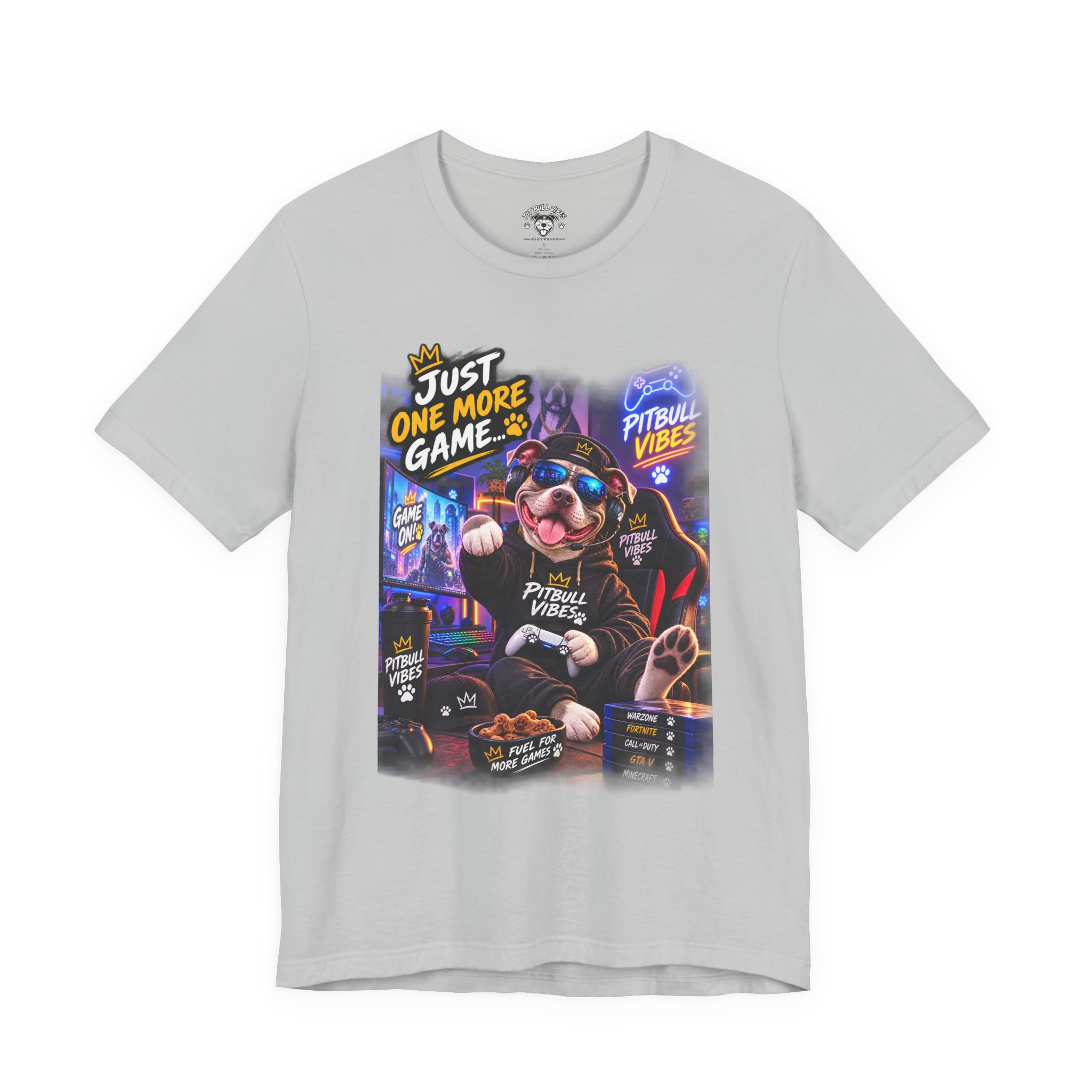 Pitbull Gamer Tee – "Just One More Game" Retro Arcade Dog T-Shirt - Image 9