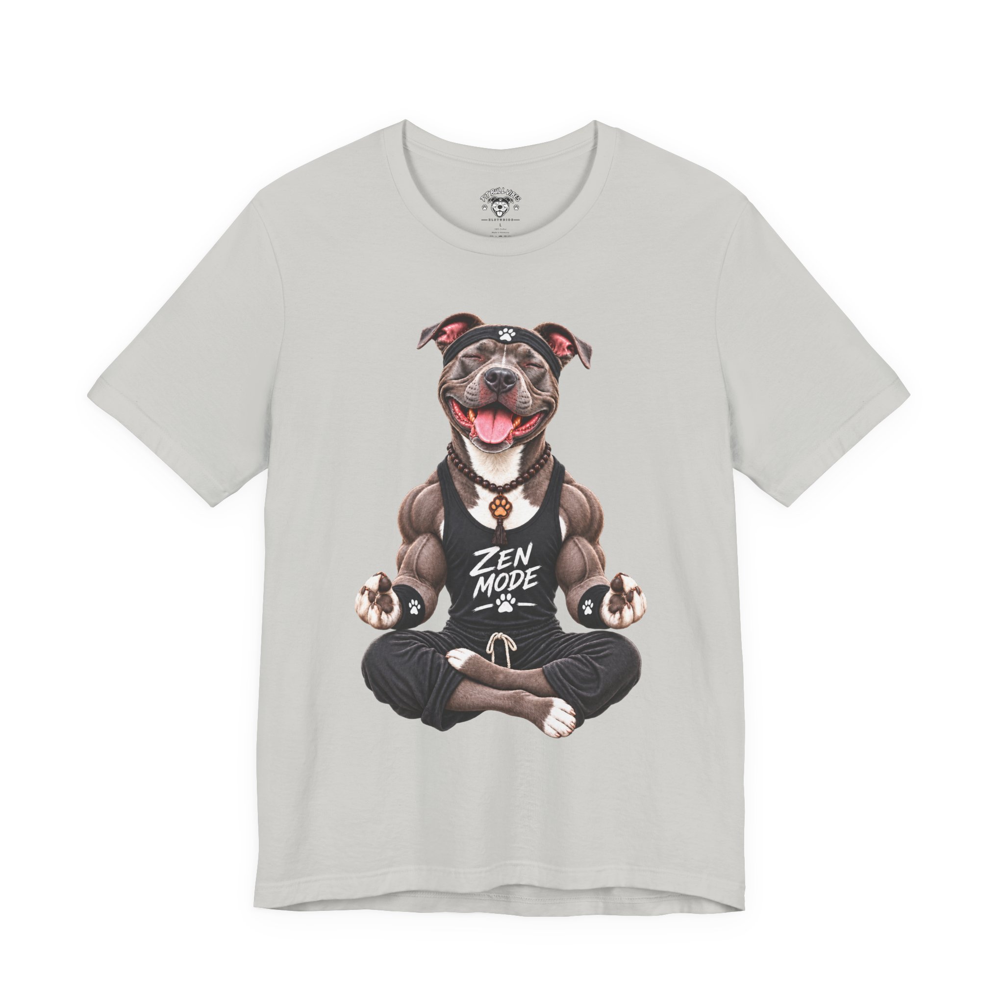 Zen Mode Pit Bull T-Shirt — Cute Meditation Dog Graphic Tee - Image 13