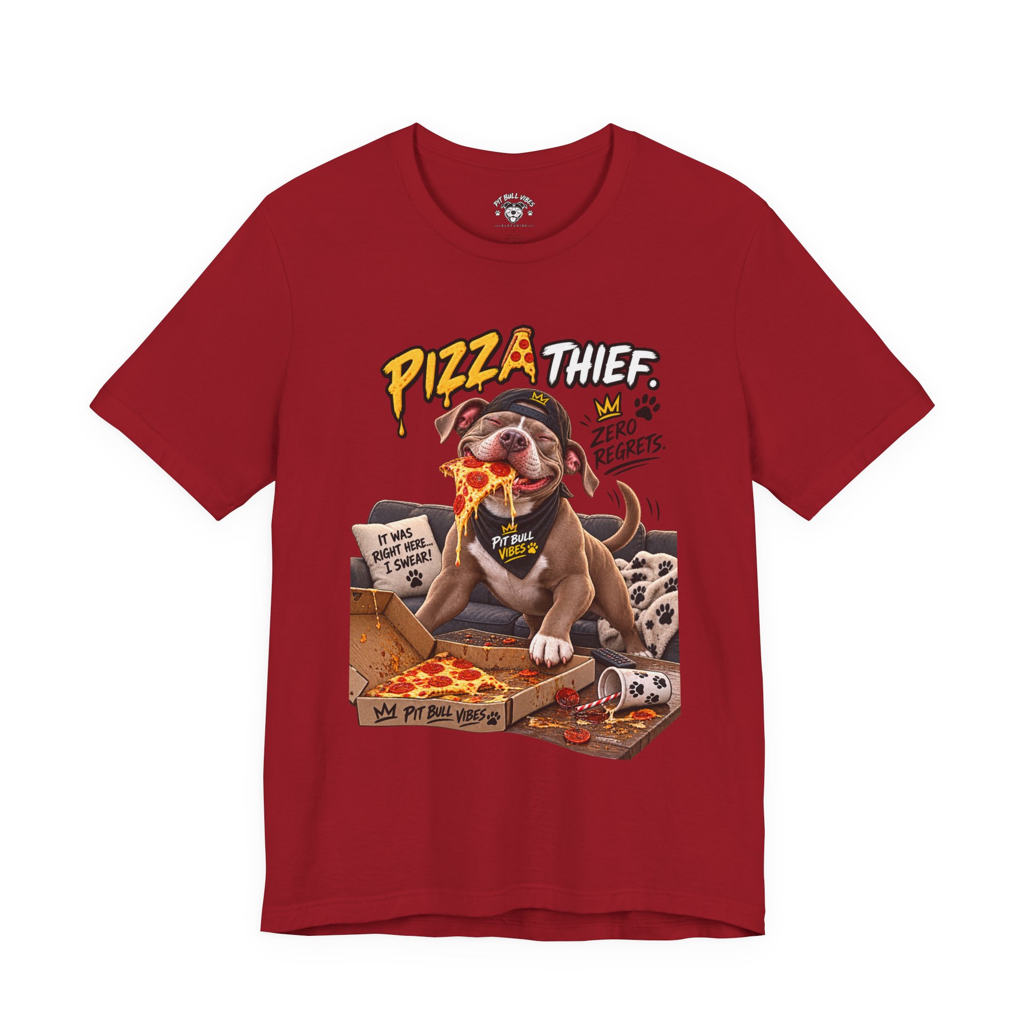 Pizza Thief T‑Shirt — Cute Dog Eating Pizza “Zero Regrets” Graphic Tee - Image 33