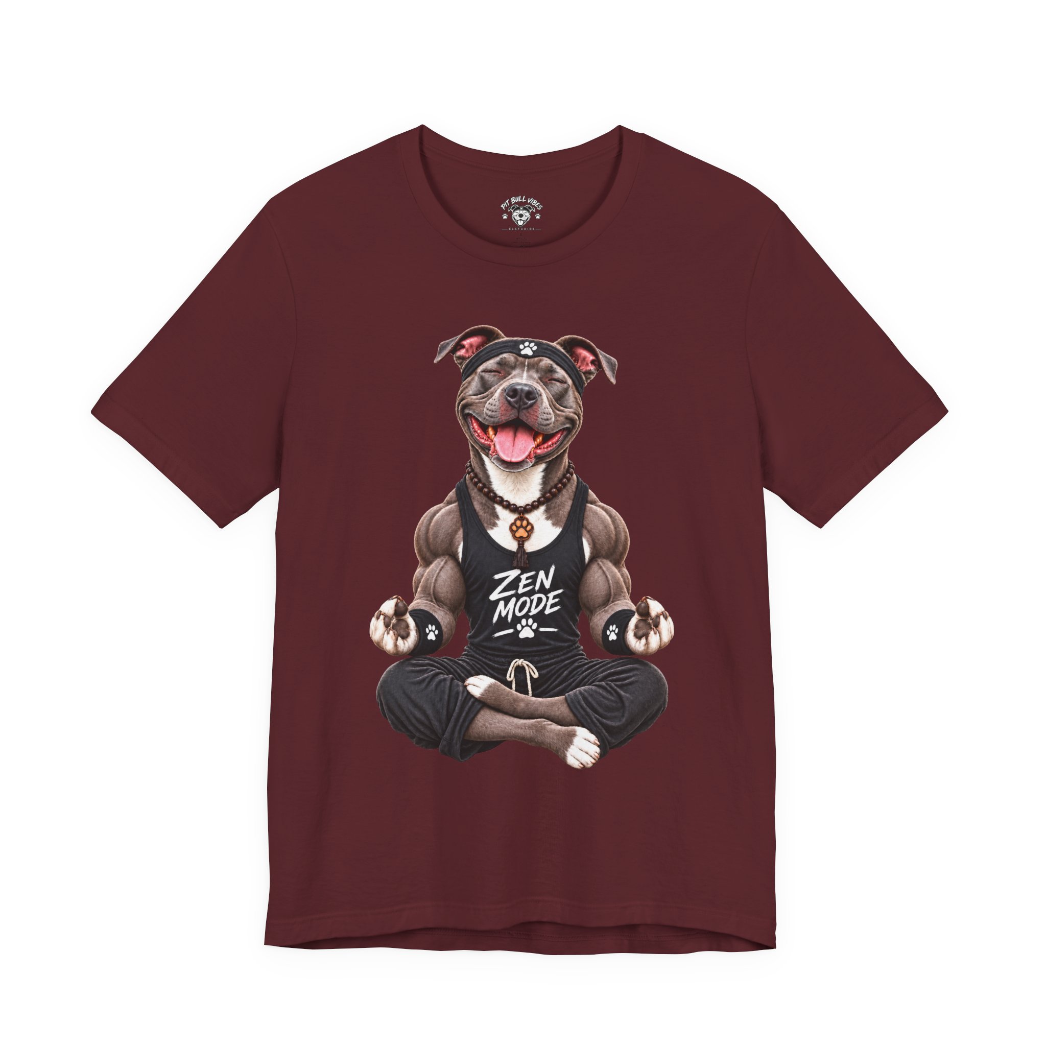 Zen Mode Pit Bull T-Shirt — Cute Meditation Dog Graphic Tee - Image 25