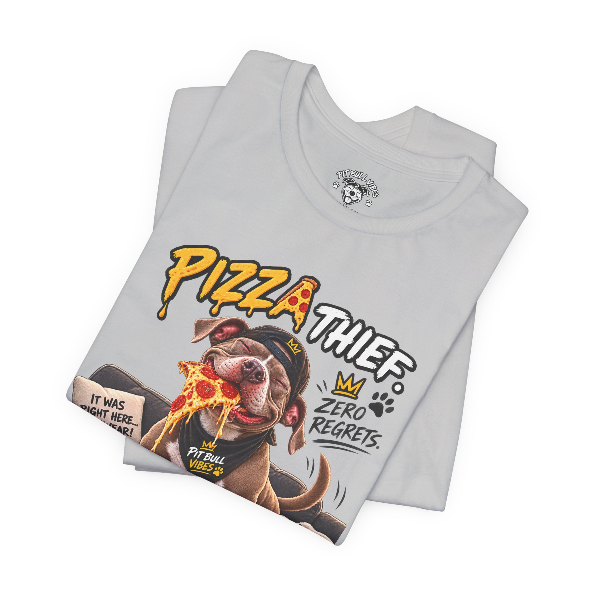 Pizza Thief T‑Shirt — Cute Dog Eating Pizza “Zero Regrets” Graphic Tee - Image 11