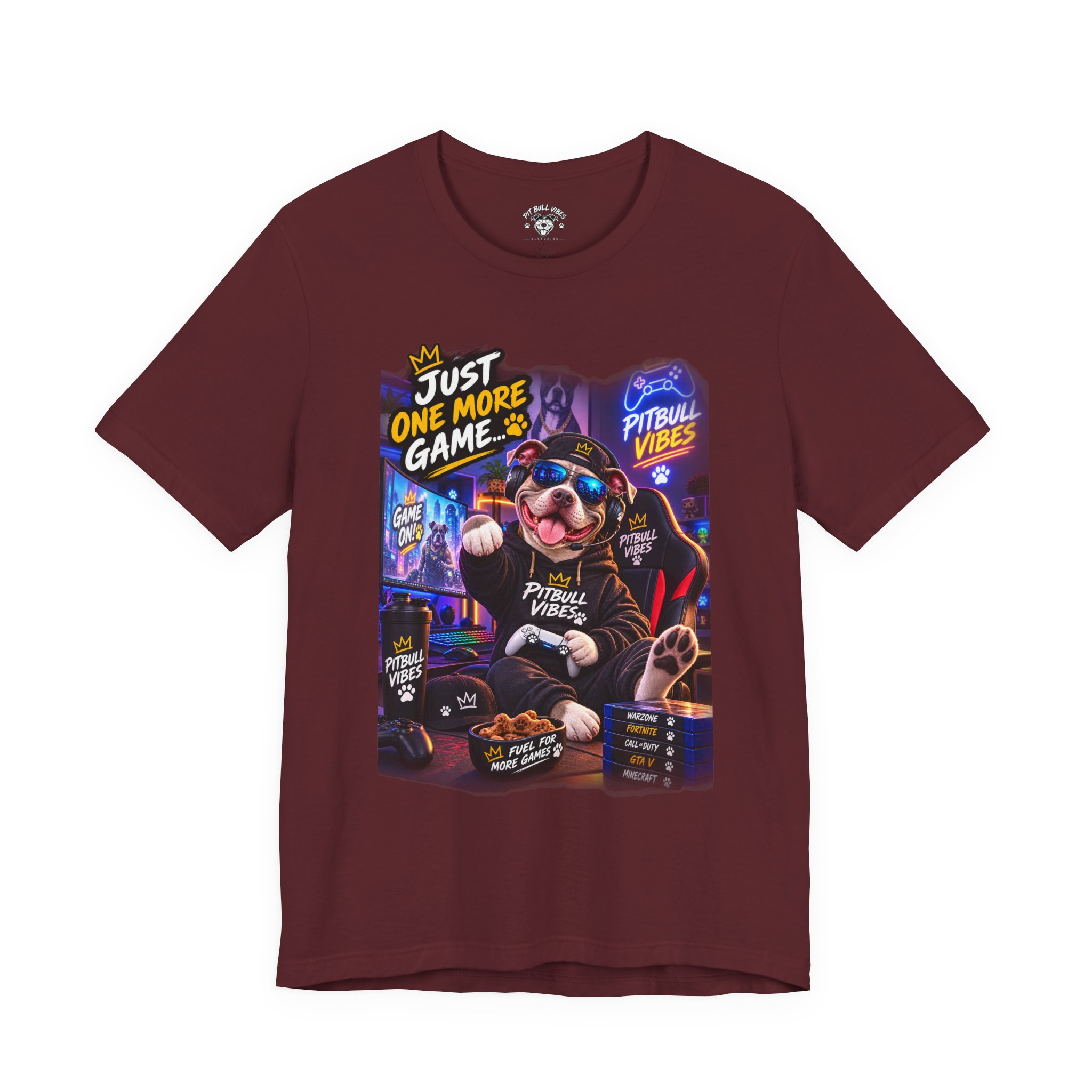 Pitbull Gamer Tee – "Just One More Game" Retro Arcade Dog T-Shirt - Image 25