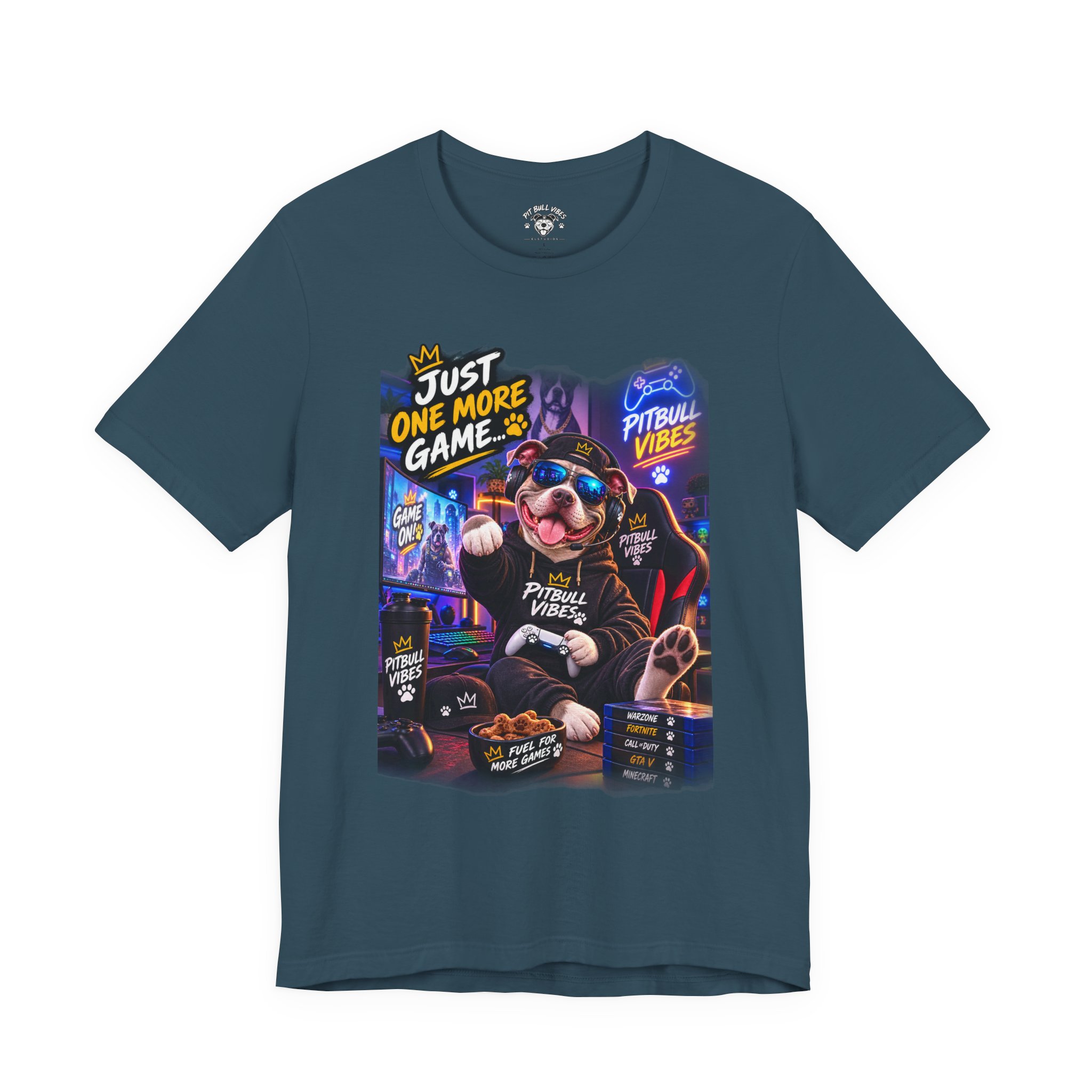 Pitbull Gamer Tee – "Just One More Game" Retro Arcade Dog T-Shirt - Image 21