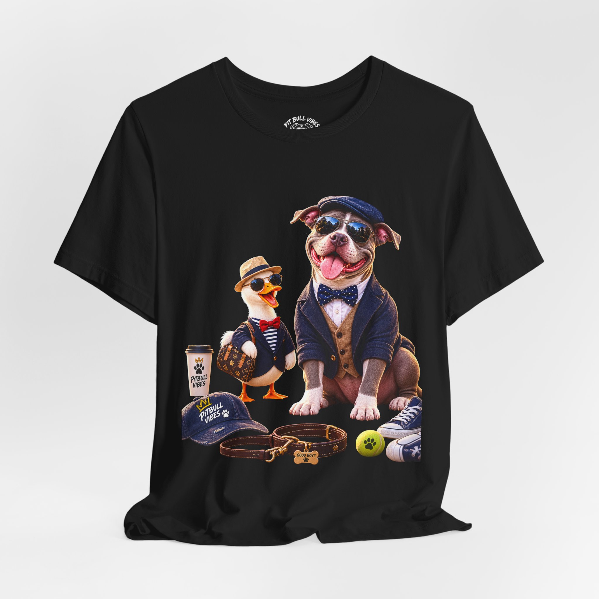 Dog & Duck Dapper Duo T‑Shirt — Funny Pet Portrait Tee - Image 16