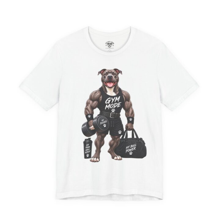 Gym Mode Pitbull T‑Shirt — Funny Muscle Dog Gym Shirt
