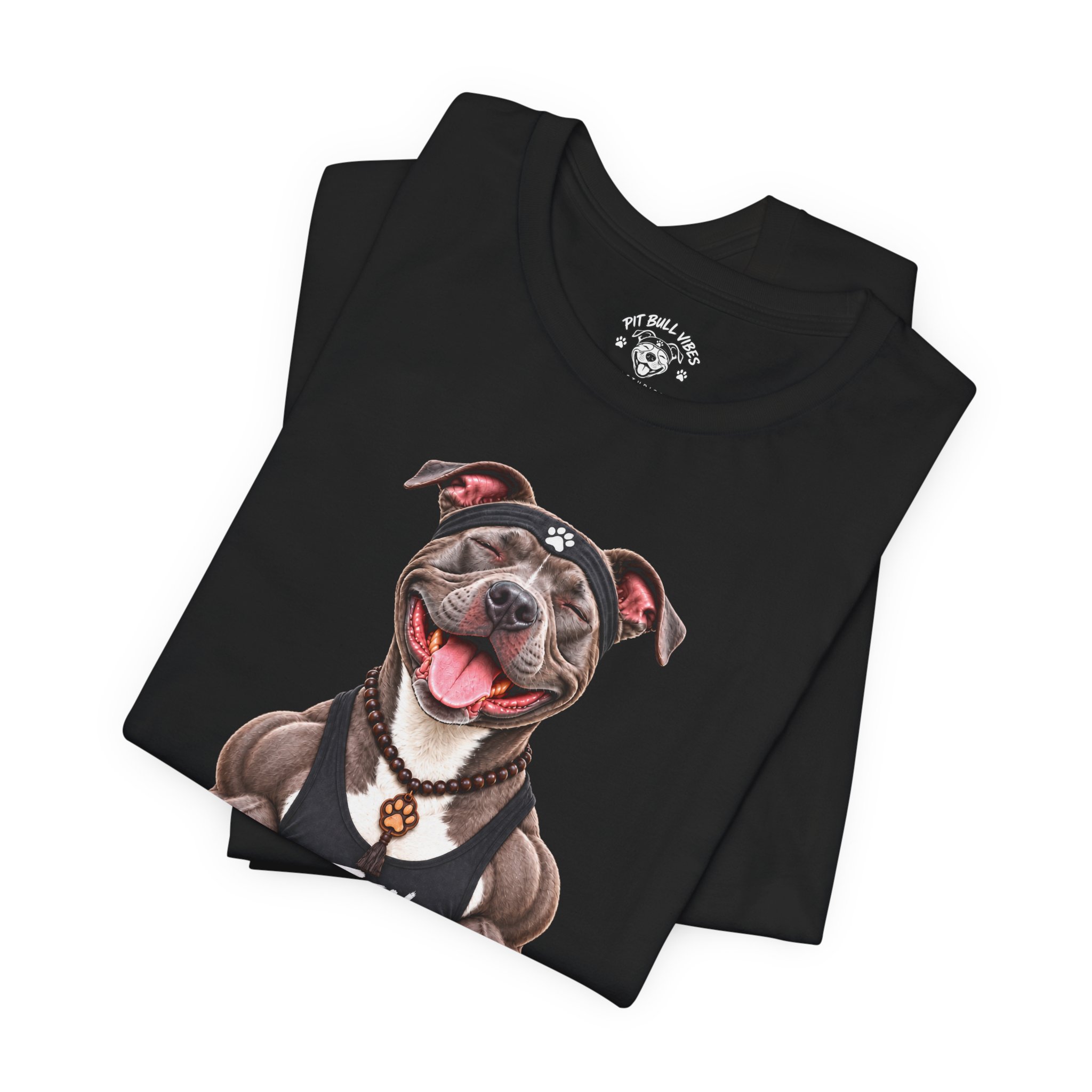 Zen Mode Pit Bull T-Shirt — Cute Meditation Dog Graphic Tee - Image 11