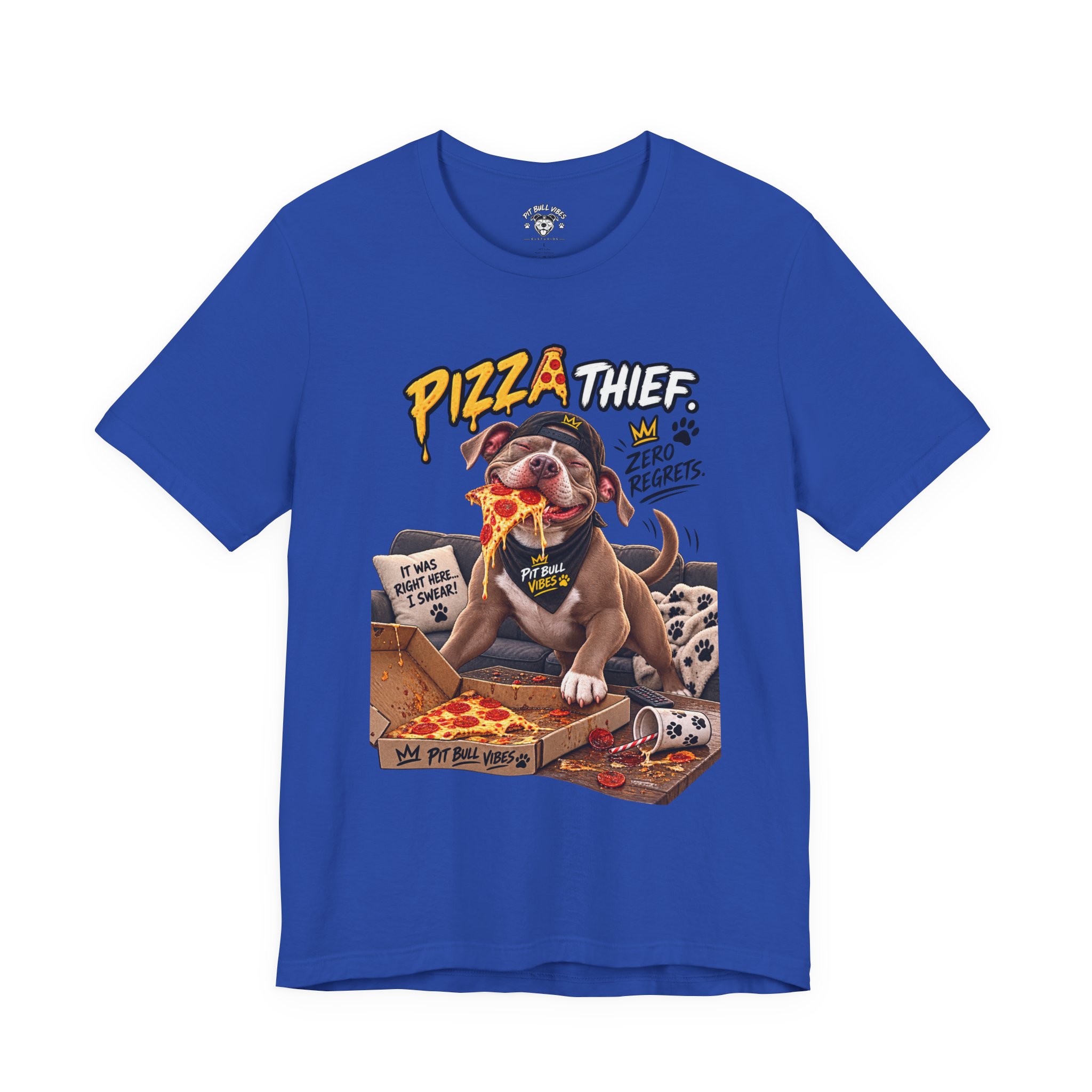 Pizza Thief T‑Shirt — Cute Dog Eating Pizza “Zero Regrets” Graphic Tee - Image 17